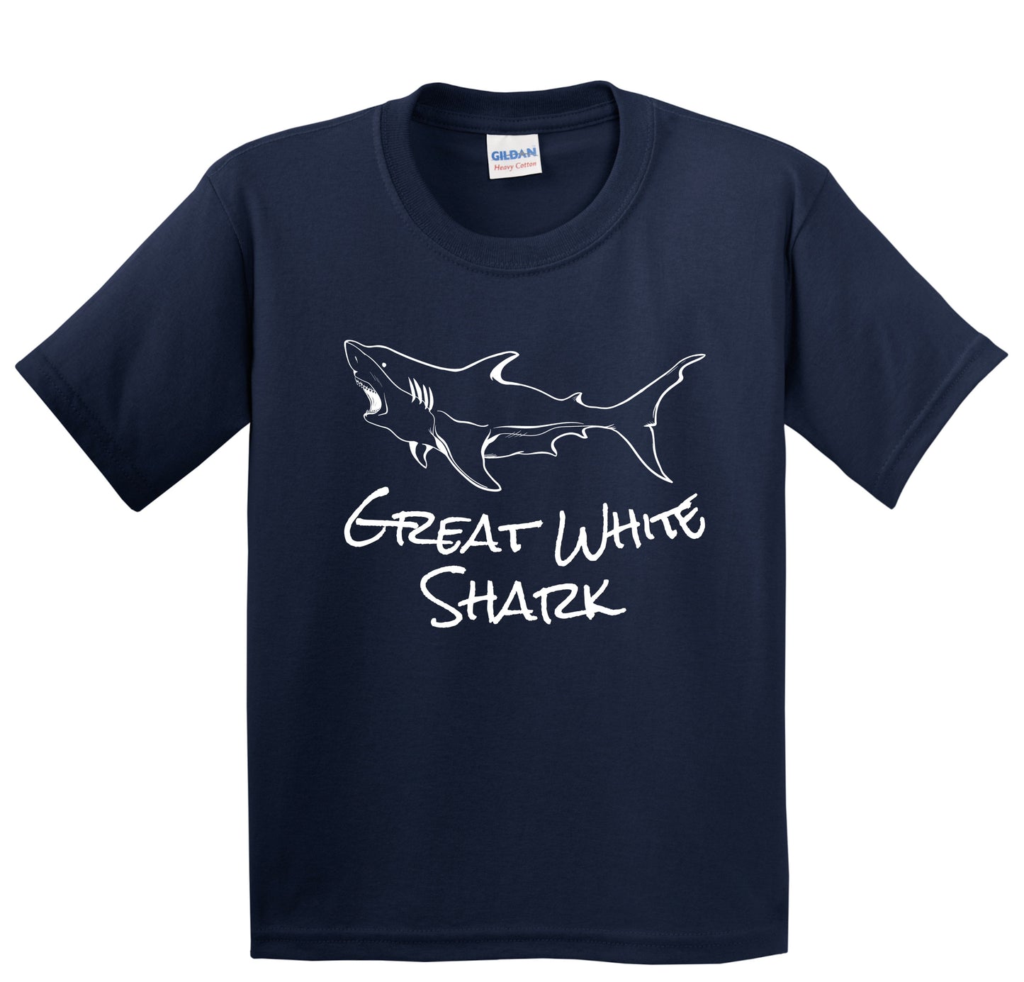 Great White Shark Sketch Cool Shark Kids T-Shirt