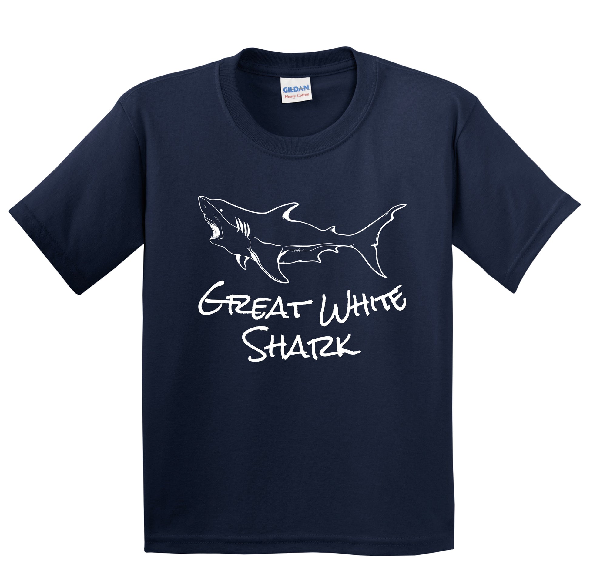 Great White Shark Sketch Cool Shark Kids T-Shirt