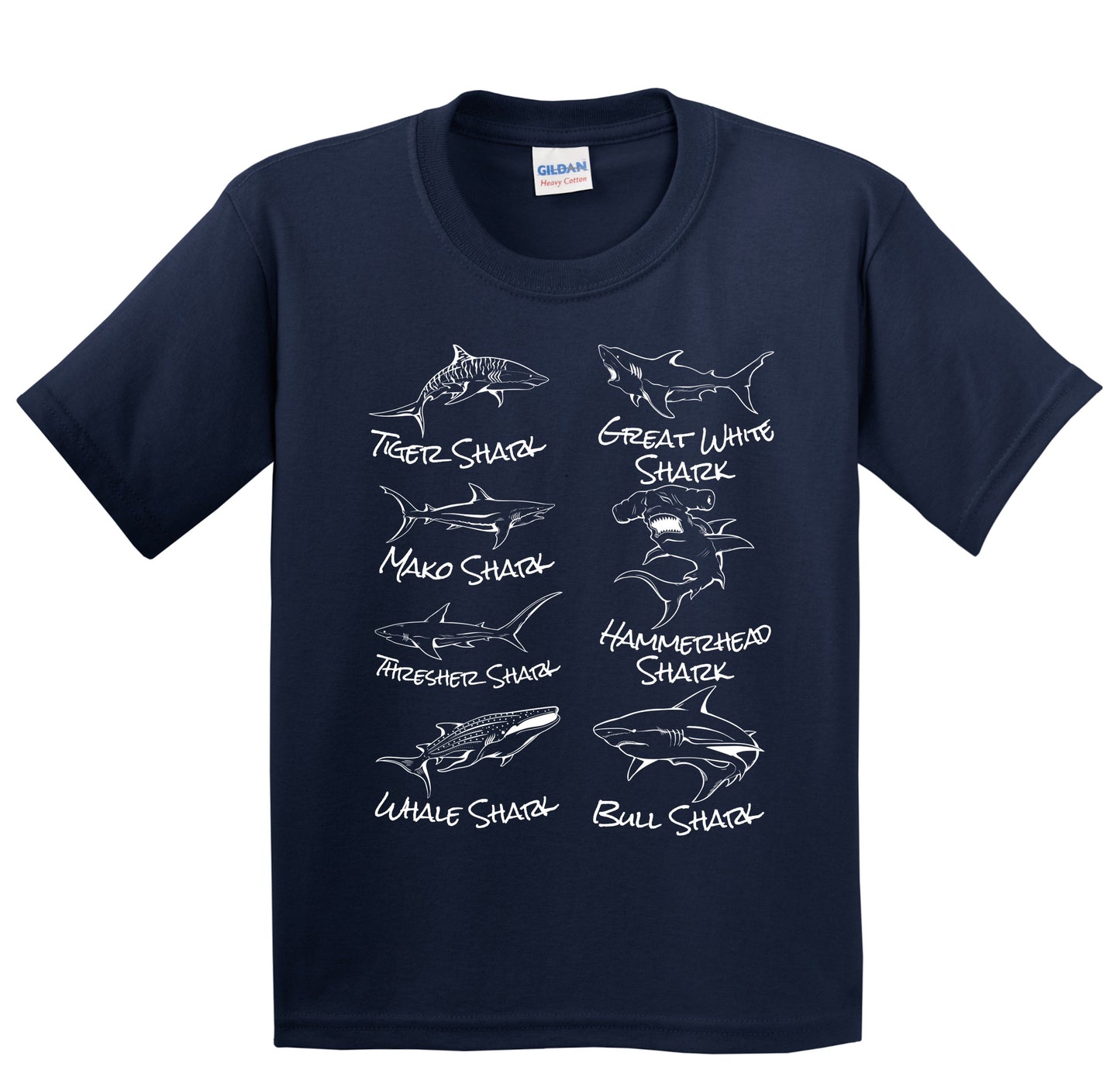 Types of Sharks Cool Shark Kids T-Shirt
