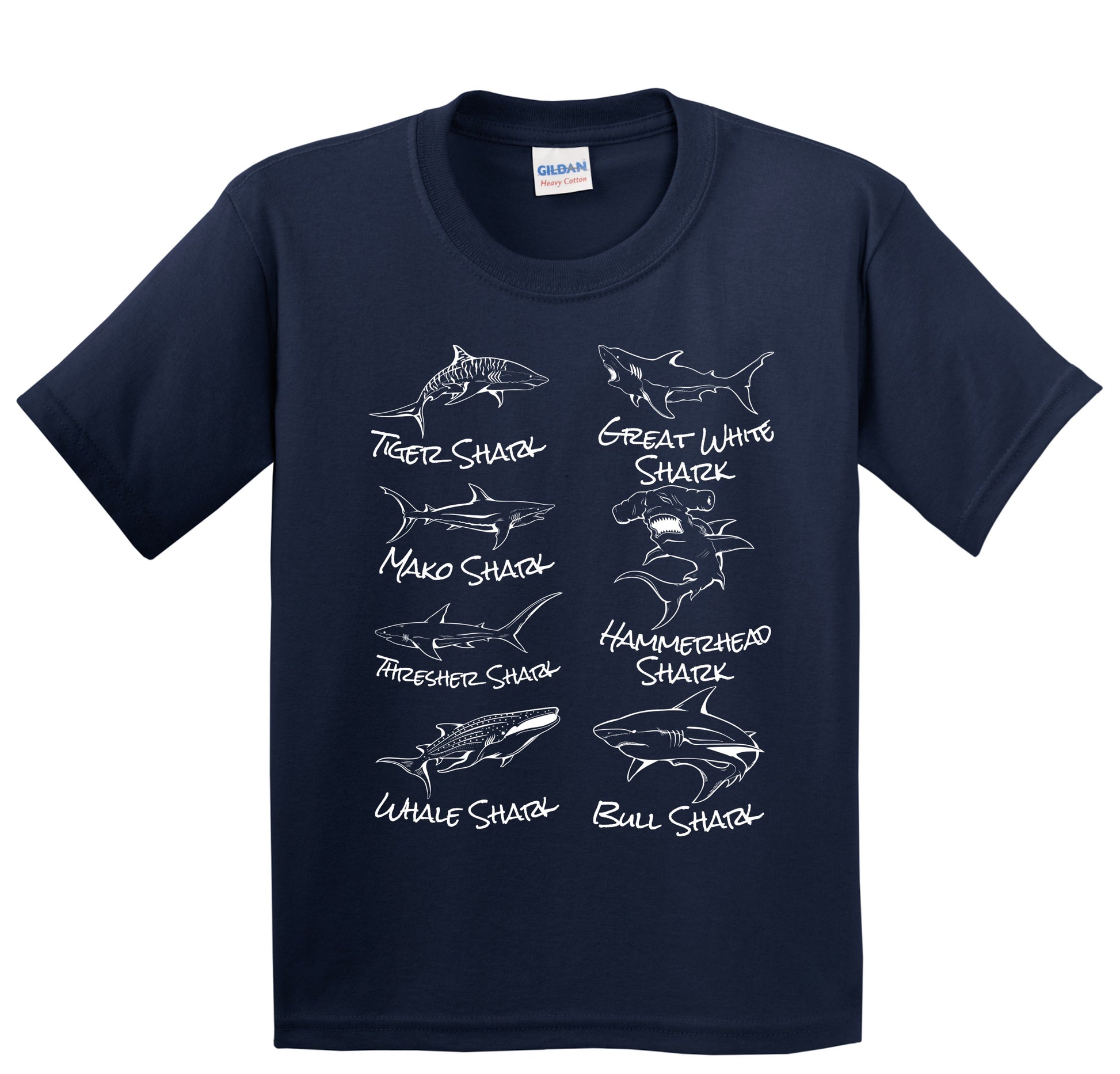 Types of Sharks Cool Shark Kids T-Shirt