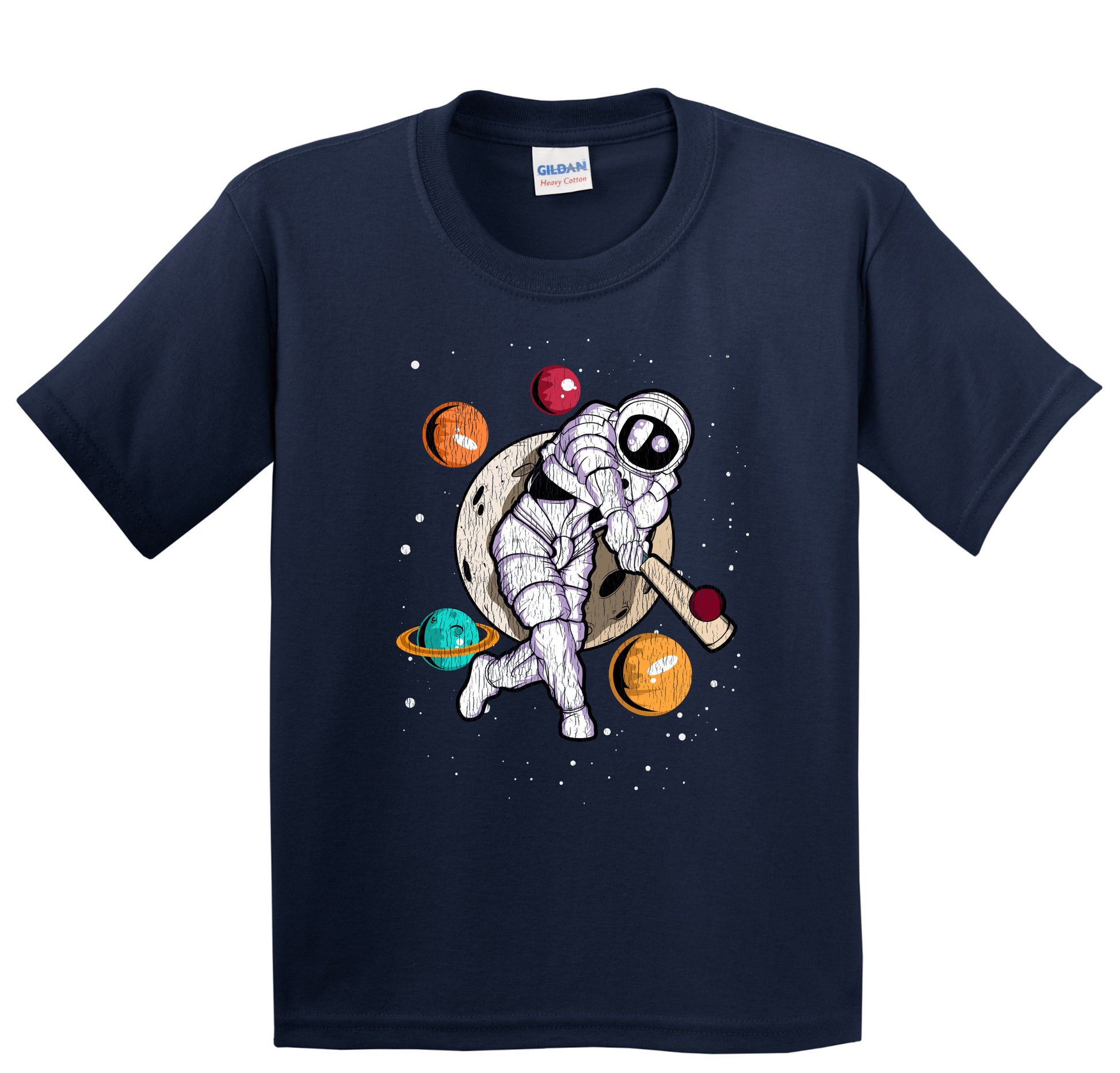 Cricket Astronaut Outer Space Spaceman Distressed Youth T-Shirt