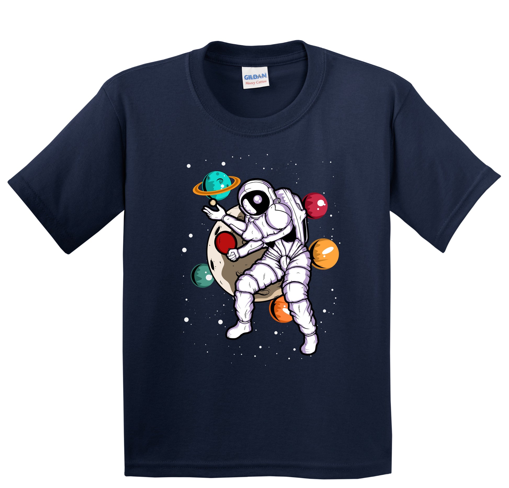 Table Tennis Astronaut Outer Space Spaceman Distressed Youth T-Shirt
