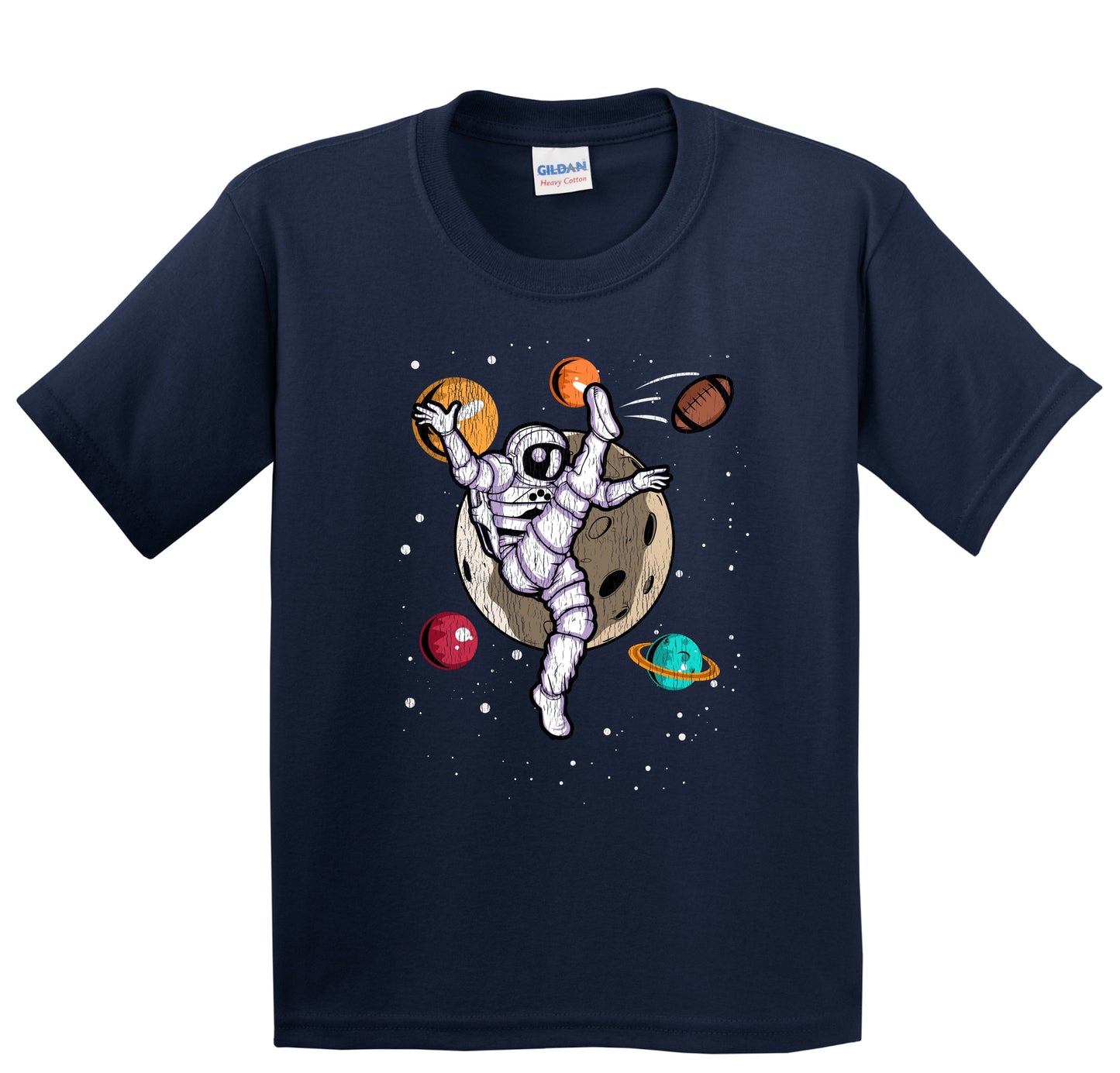 Punter Astronaut Outer Space Spaceman Football Distressed Youth T-Shirt