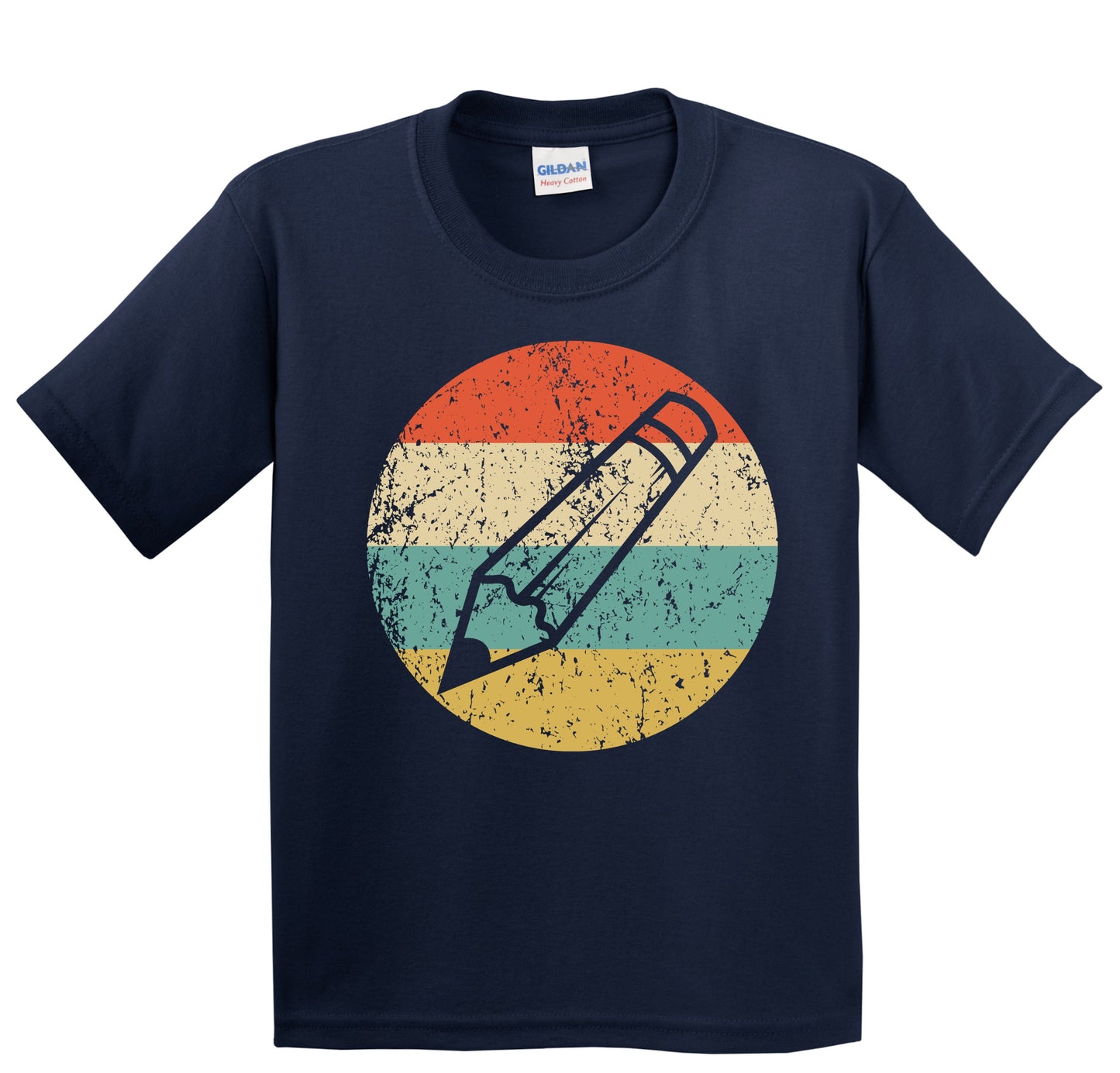 Pencil Silhouette Retro School Teacher Youth T-Shirt