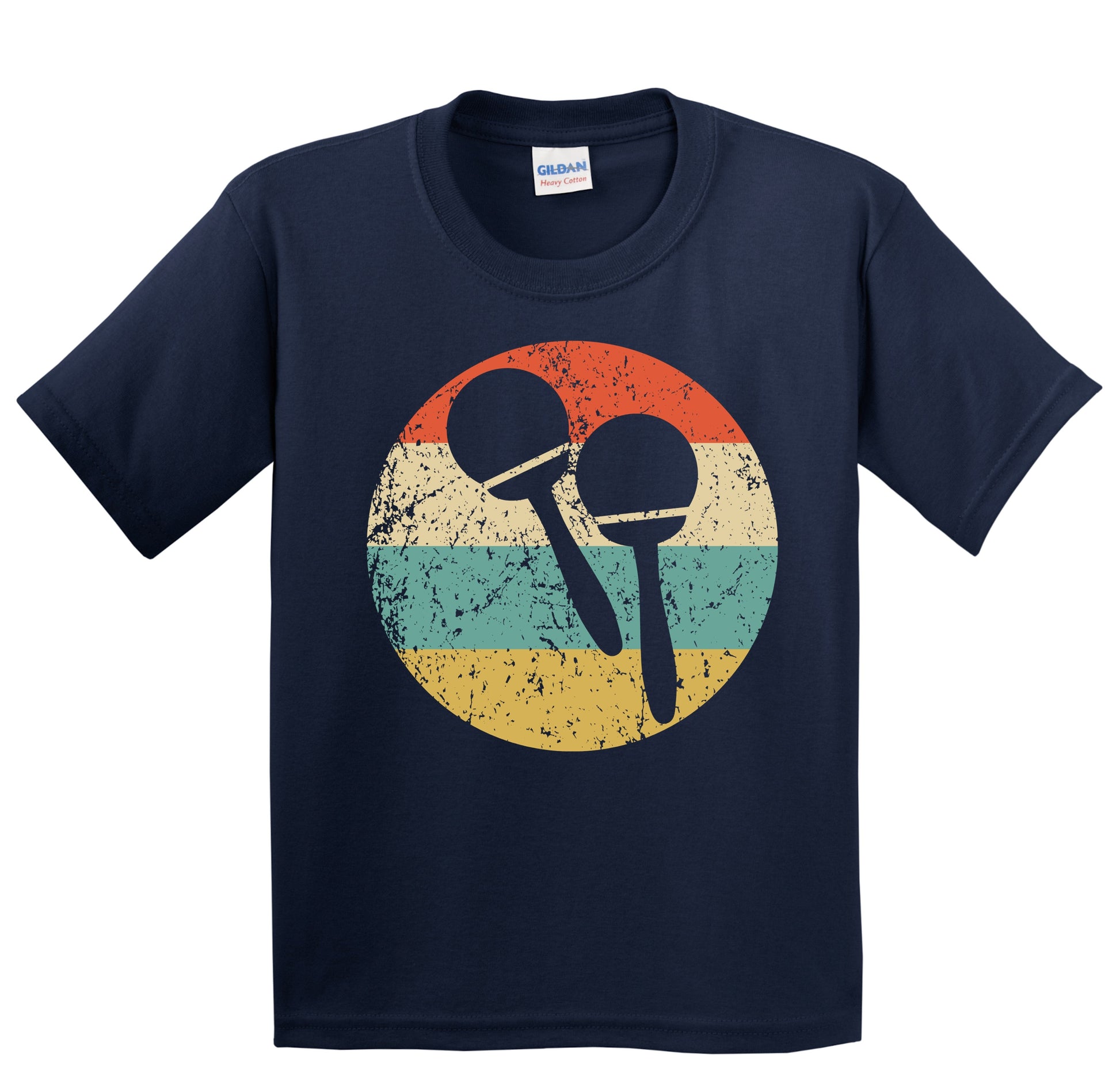 Maracas Silhouette Retro Salsa Music Musical Instrument Youth T-Shirt