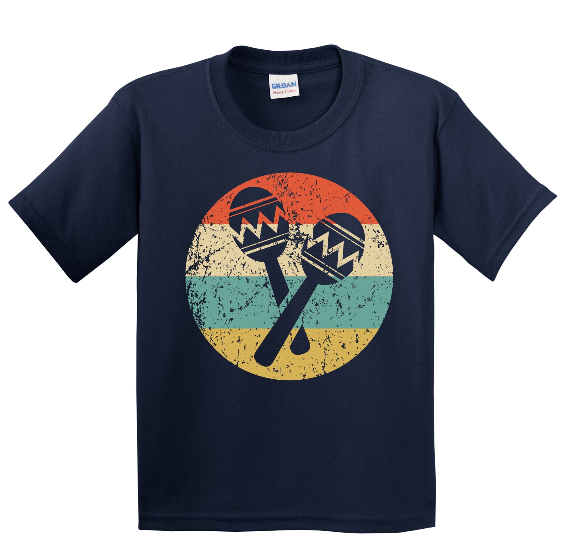 Maracas Silhouette Retro Salsa Music Musical Instrument Youth T-Shirt