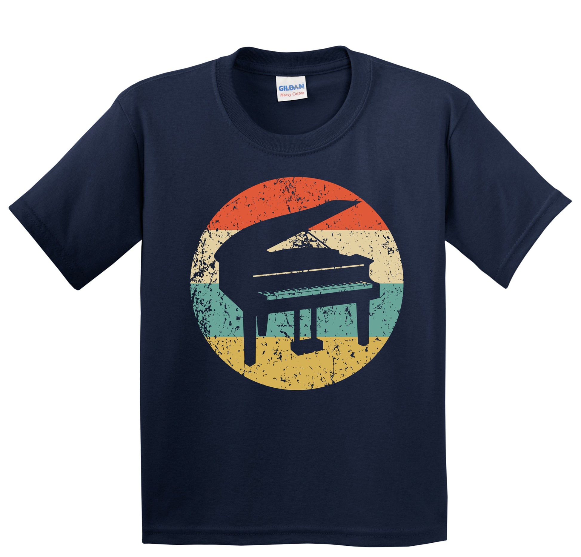 Piano Silhouette Retro Music Musician Musical Instrument Youth T-Shirt