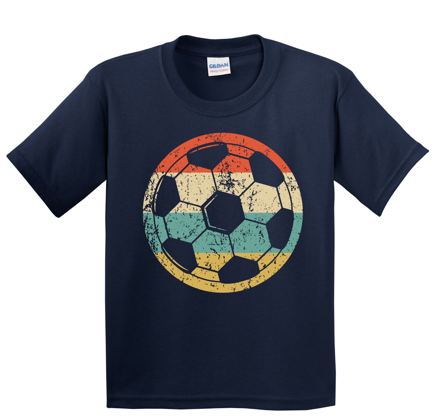 Soccer Ball Silhouette Retro Sports Youth T-Shirt