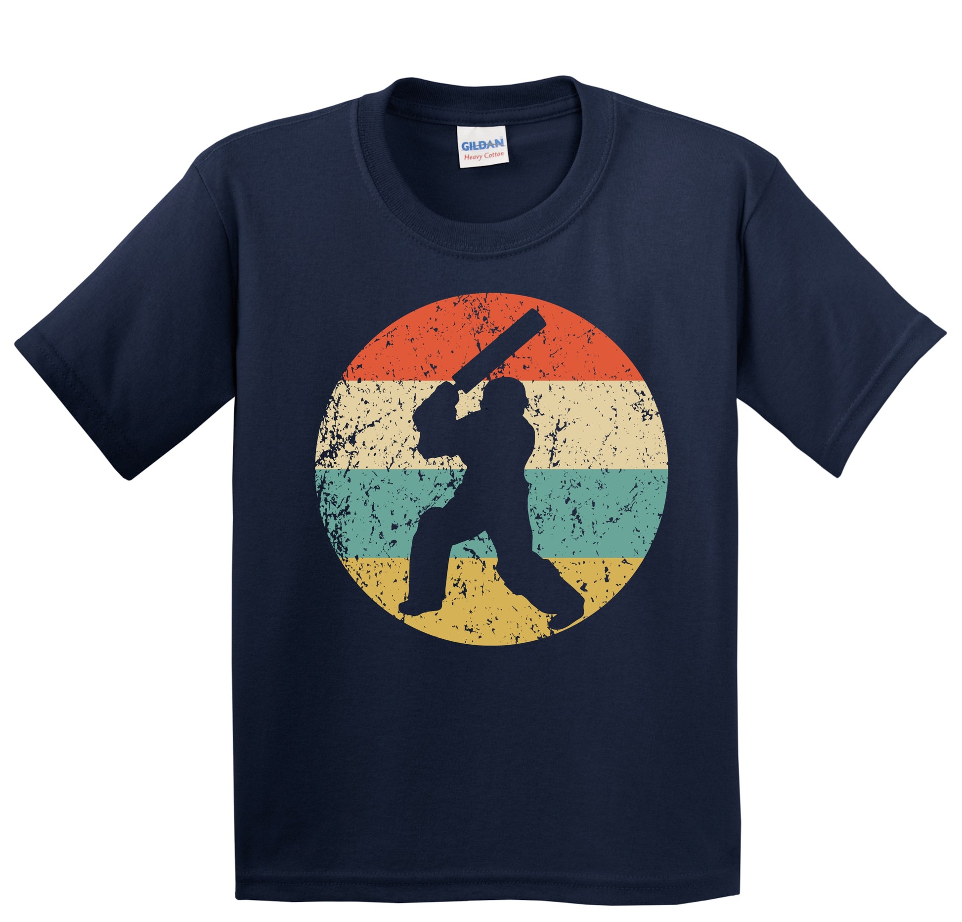 Cricket Player Silhouette Retro Sports Youth T-Shirt