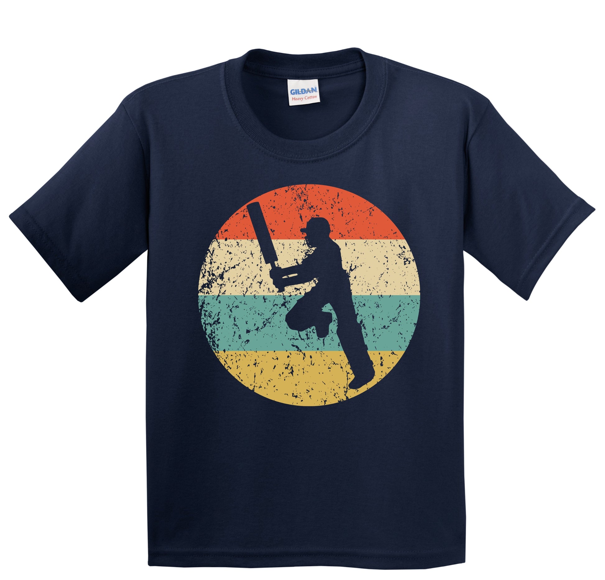 Cricket Player Silhouette Retro Sports Youth T-Shirt