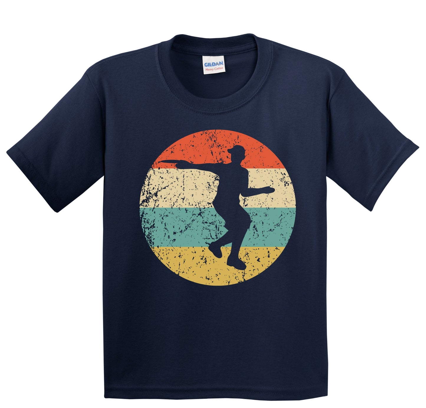 Disc Golf Player Silhouette Retro Sports Youth T-Shirt