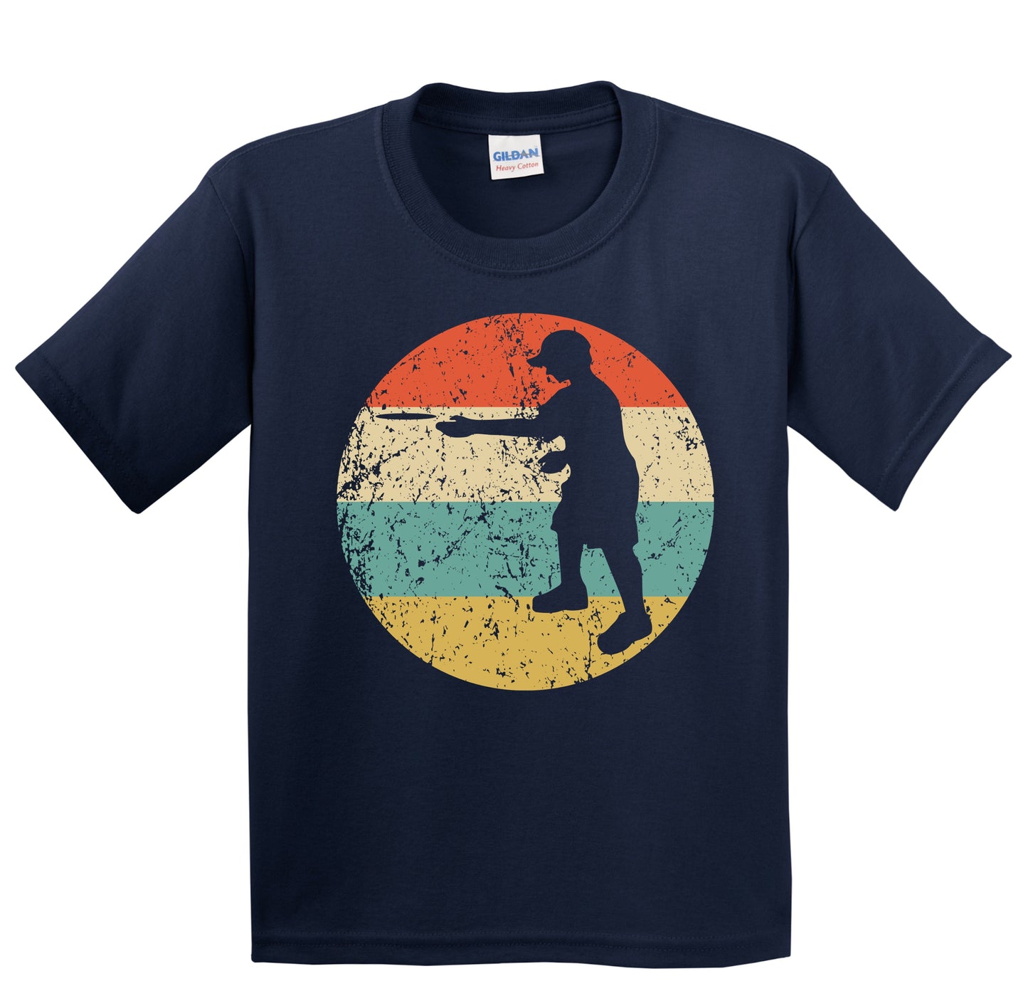 Disc Golf Player Silhouette Retro Sports Youth T-Shirt