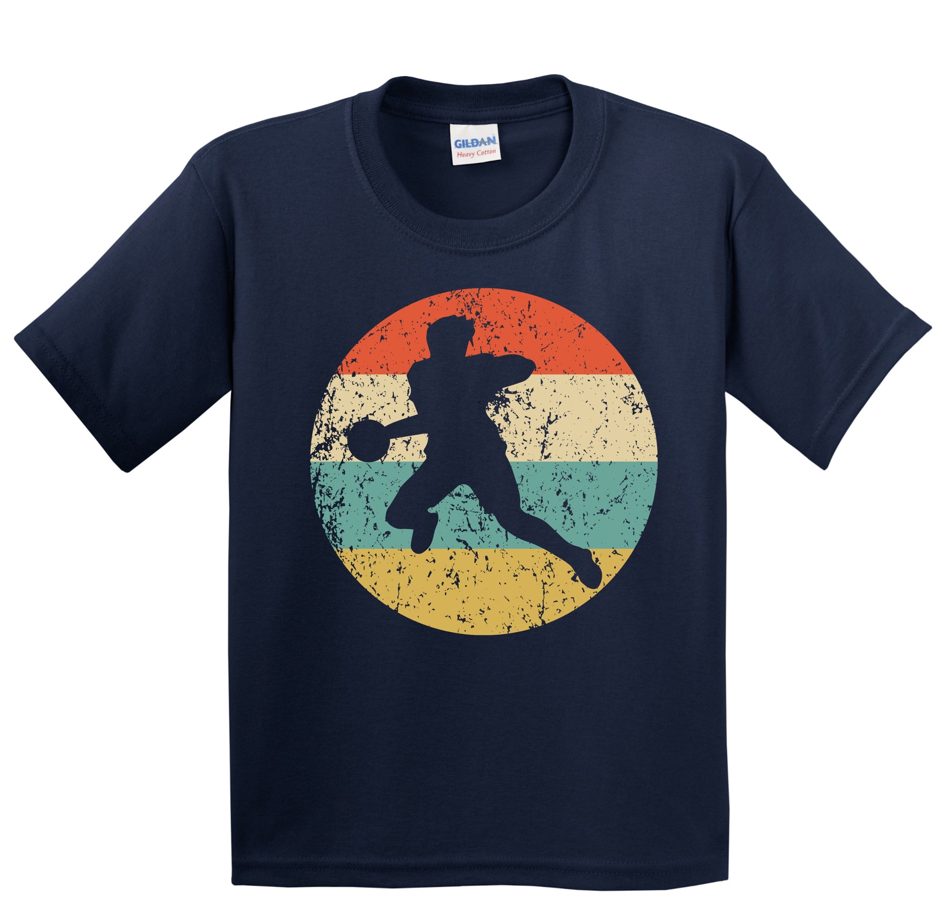 Handball Dodgeball Player Silhouette Retro Sports Youth T-Shirt