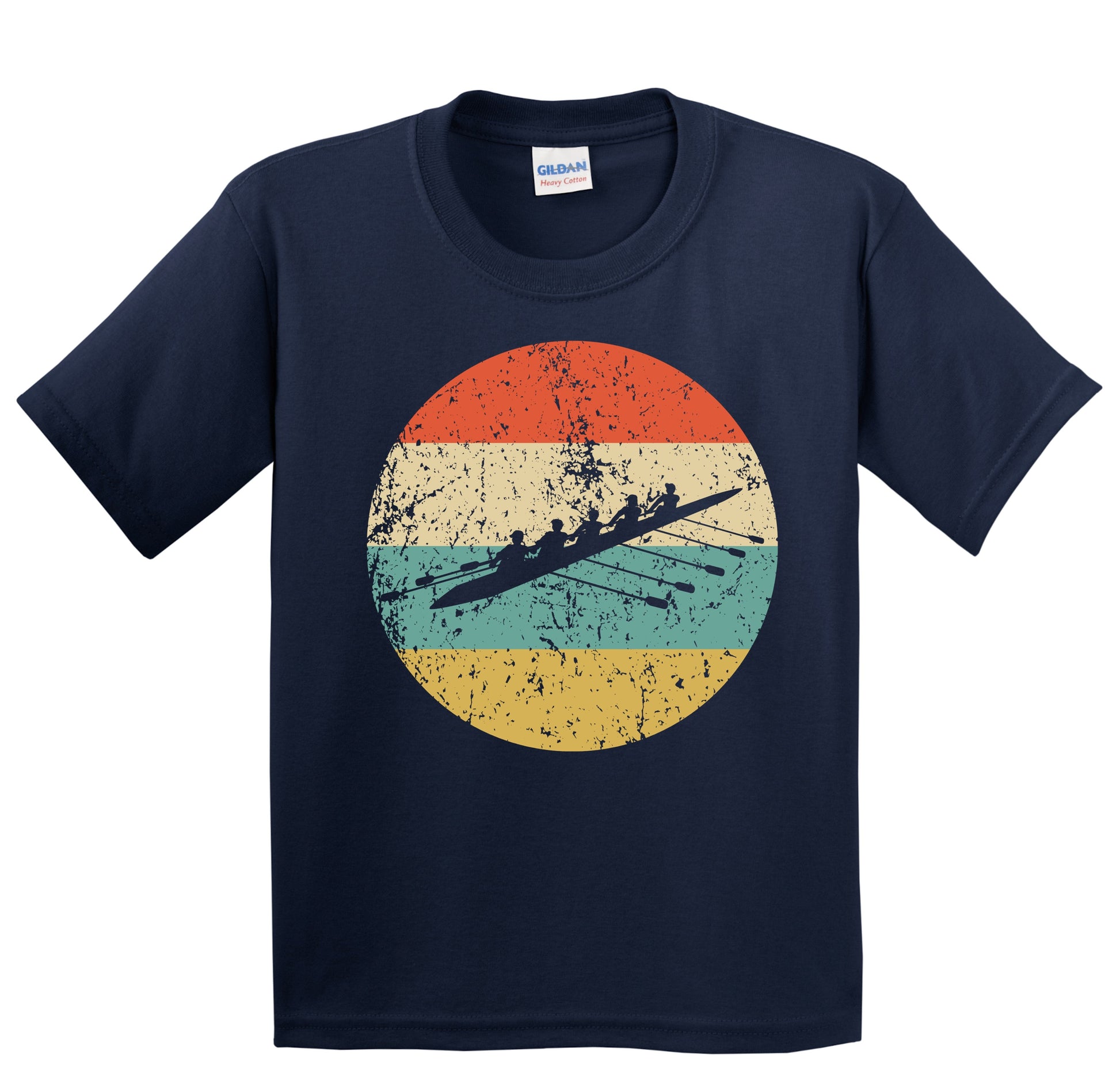 Crew Boat Rowing Silhouette Retro Sports Youth T-Shirt