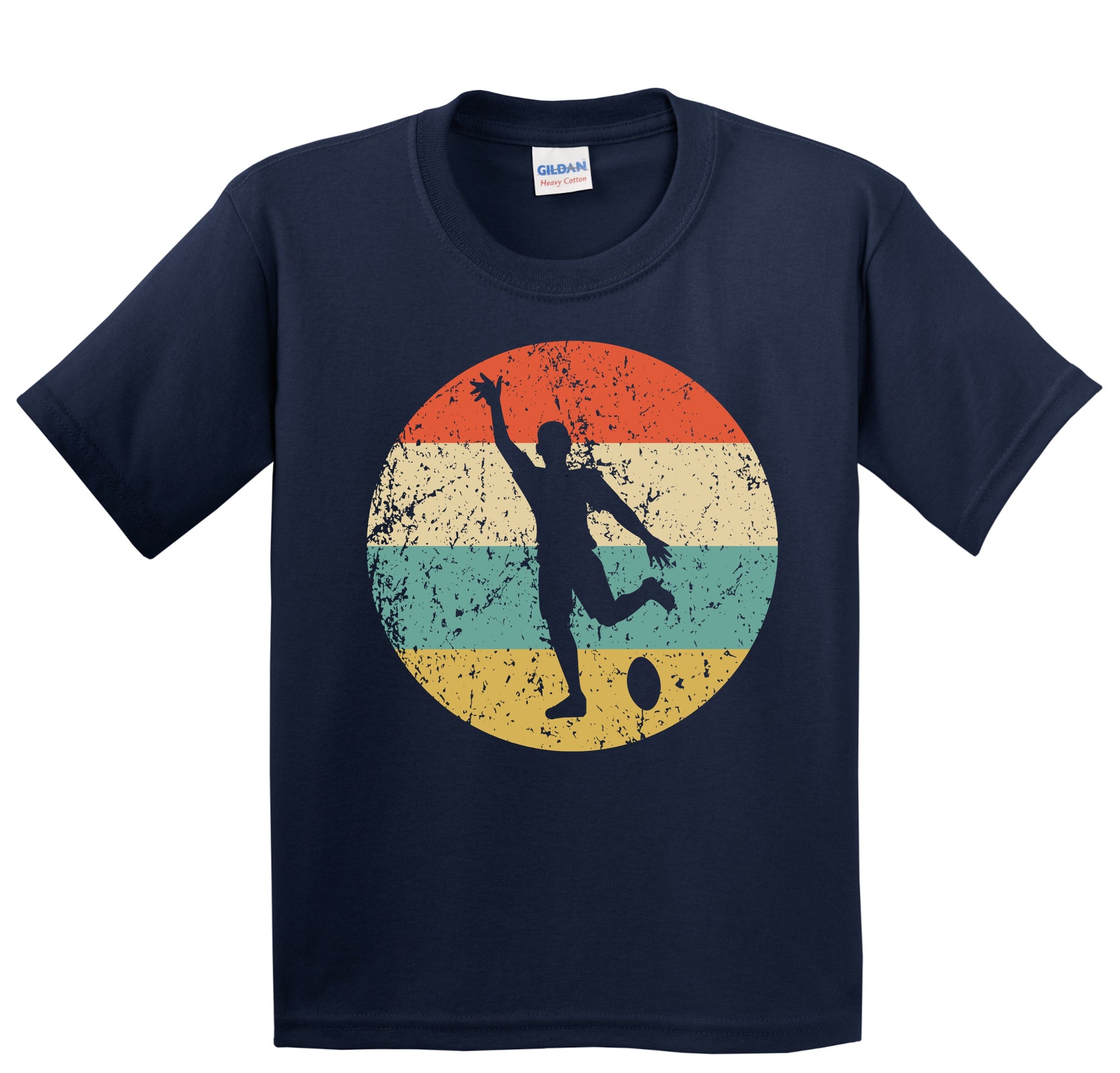 Rugby Player Rugby Kick Silhouette Retro Sports Youth T-Shirt