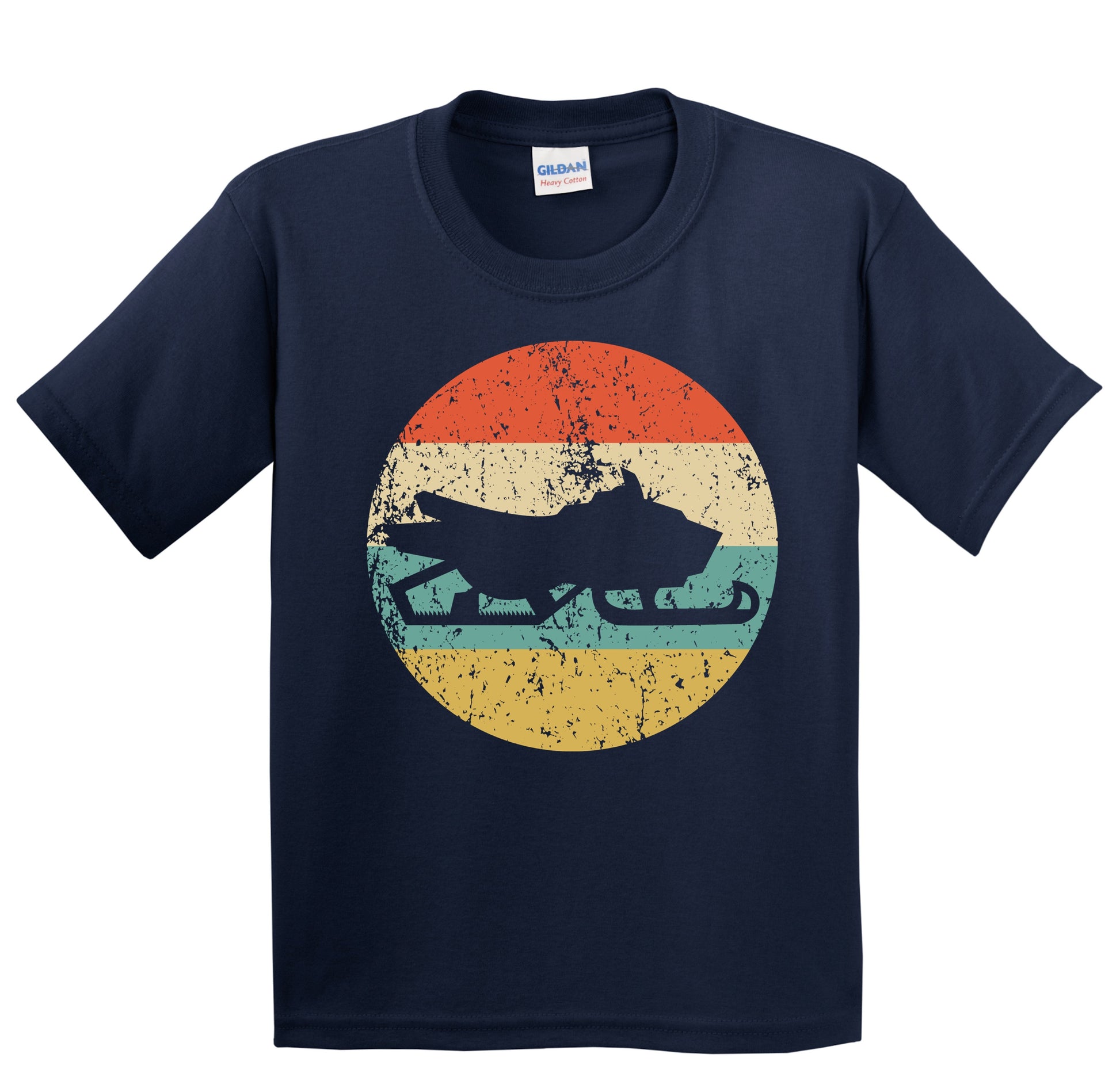 Snowmobile Silhouette Retro Winter Sports Youth T-Shirt