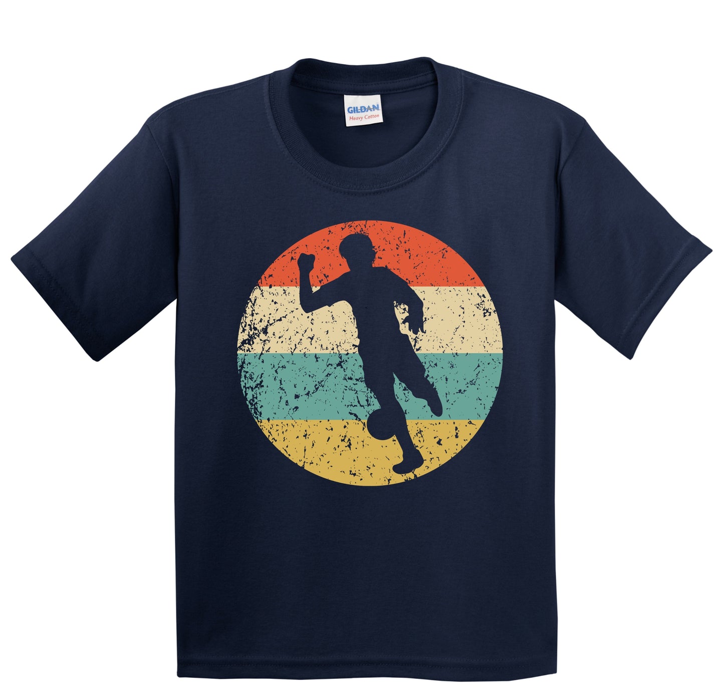 Soccer Player Silhouette Retro Sports Youth T-Shirt