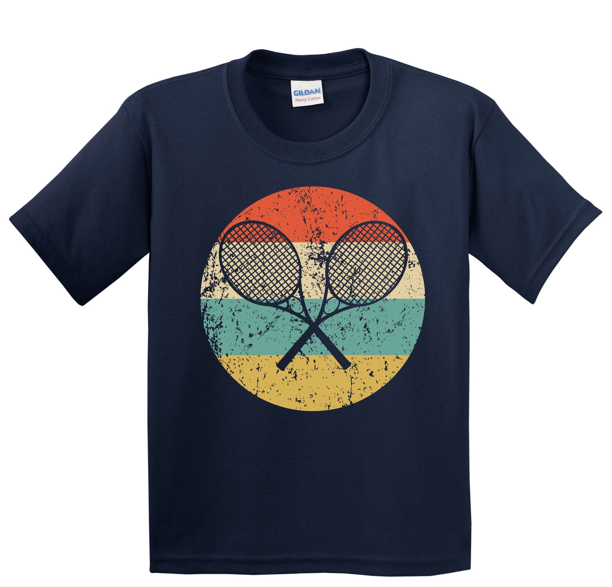 Tennis Rackets Silhouette Retro Sports Youth T-Shirt