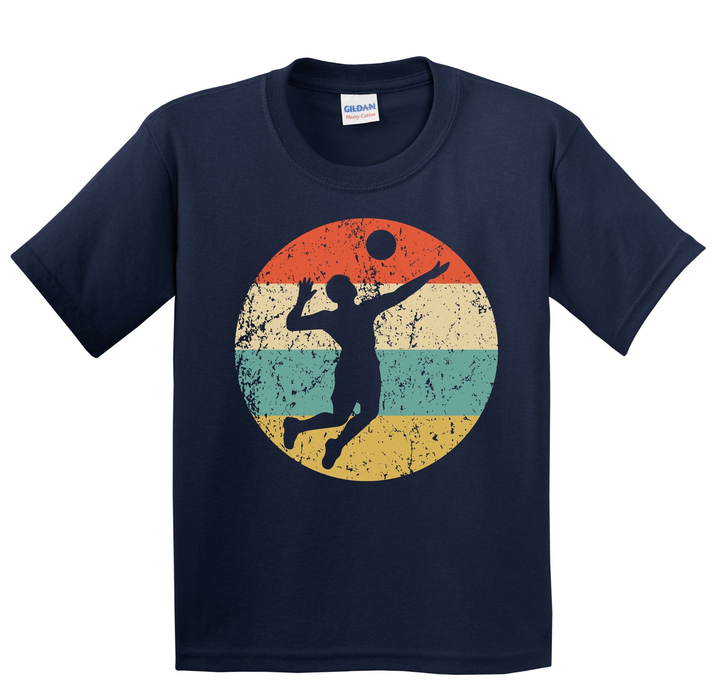 Volleyball Player Serve Silhouette Retro Sports Youth T-Shirt