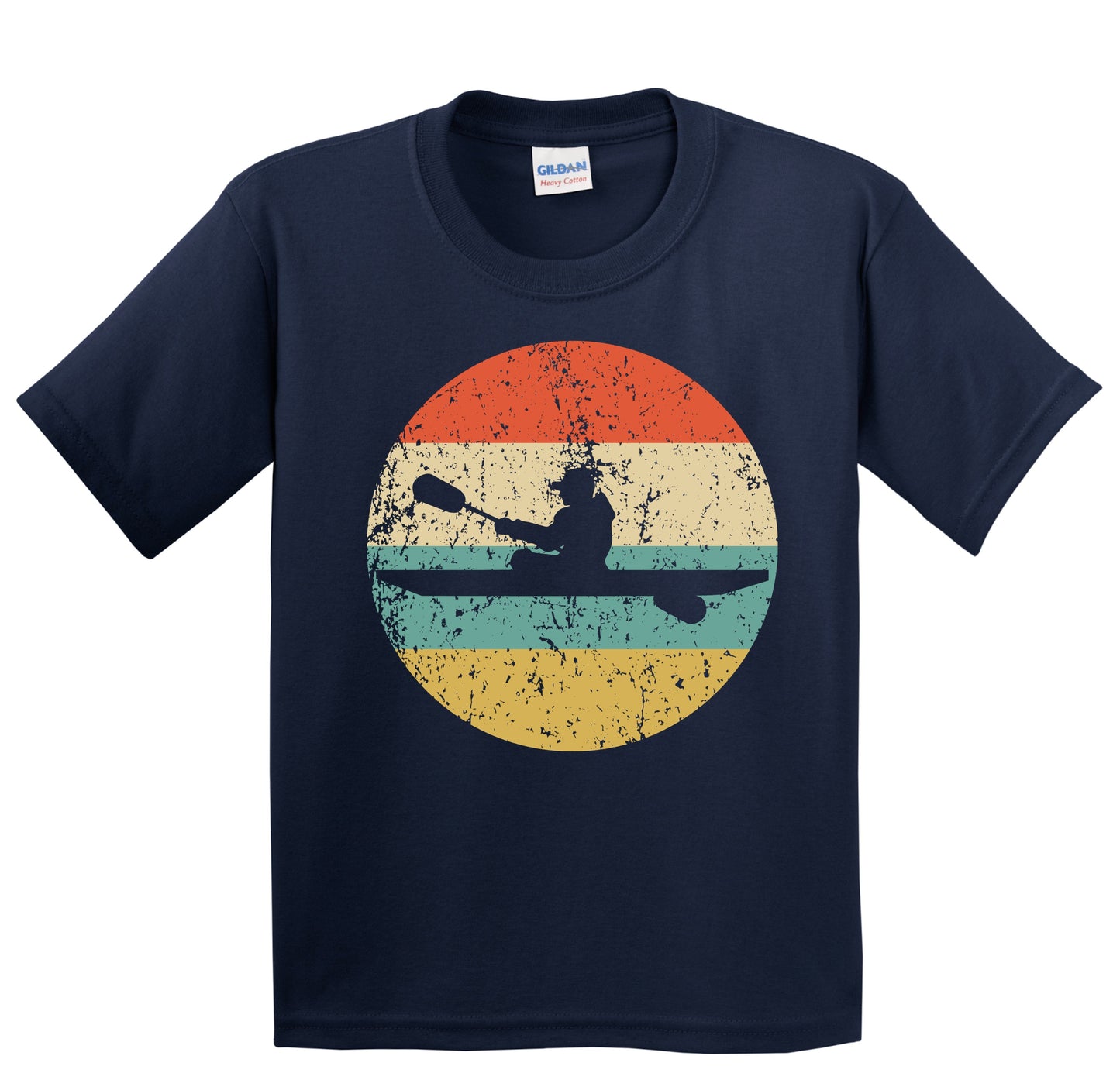 Kayaker Kayak Silhouette Retro Kayaking Youth T-Shirt