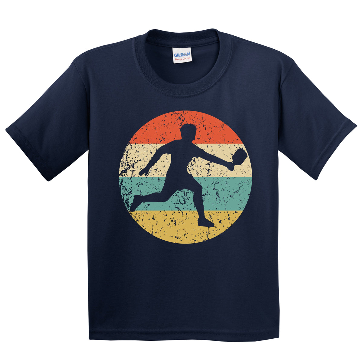 Pickleball Player Silhouette Retro Sports Youth T-Shirt