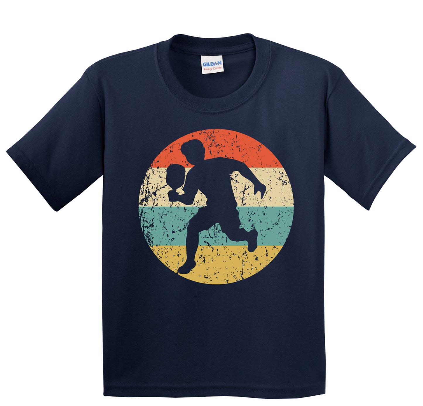 Pickleball Player Silhouette Retro Sports Youth T-Shirt