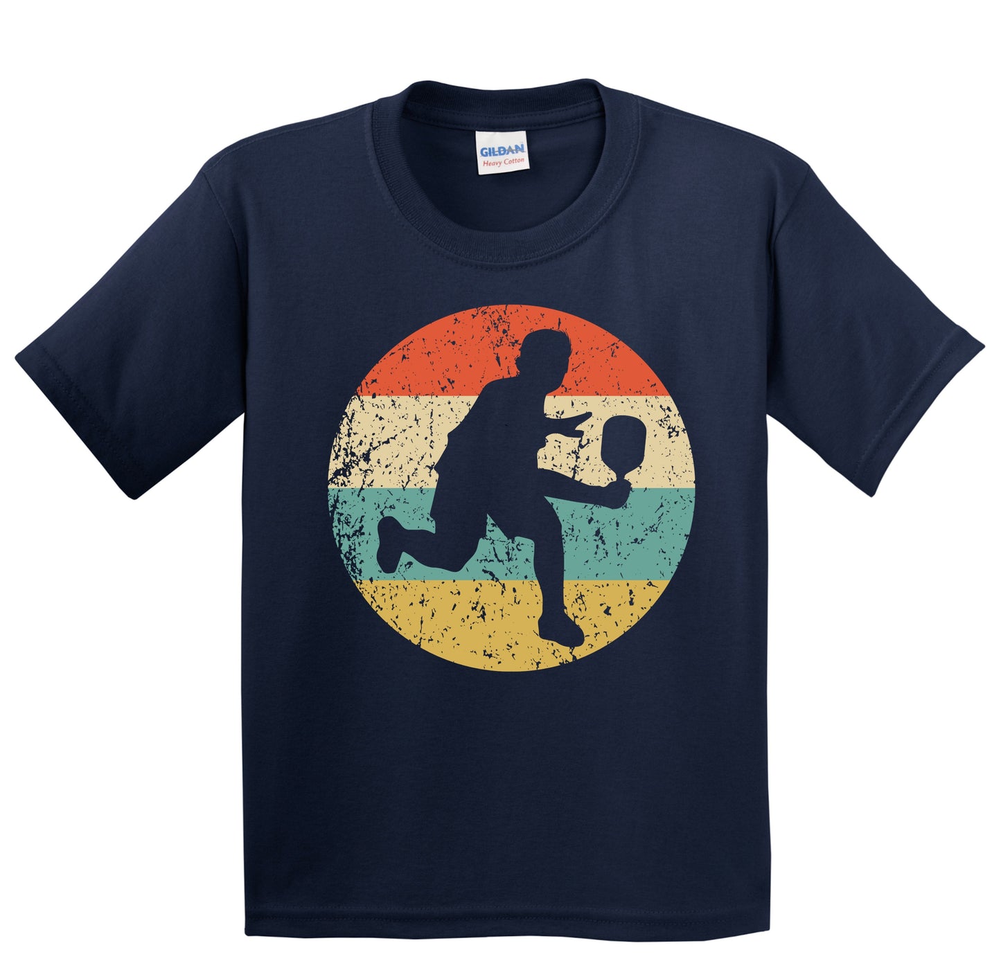 Pickleball Player Silhouette Retro Sports Youth T-Shirt