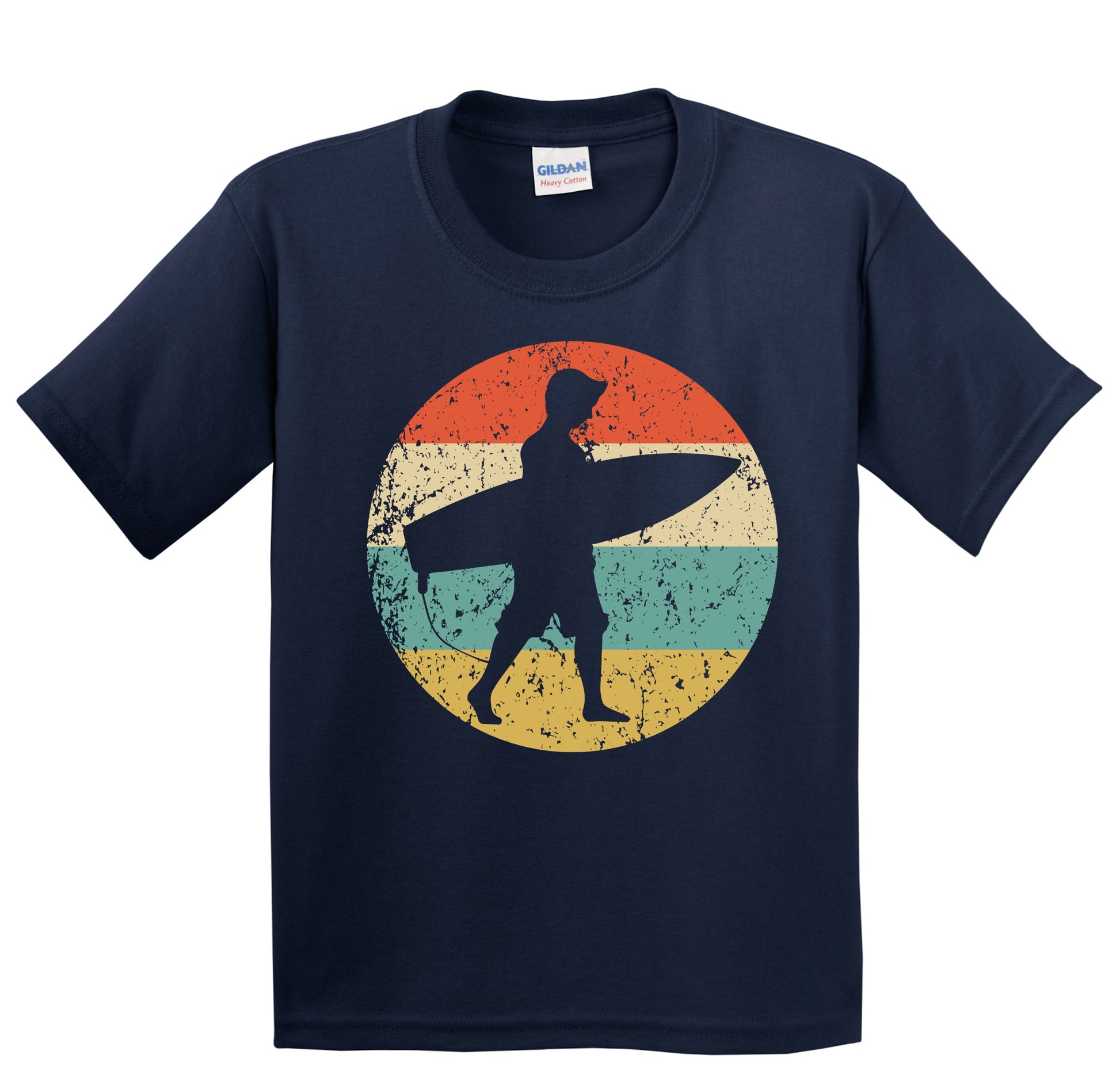 Surfer Silhouette Retro Surfing Youth T-Shirt