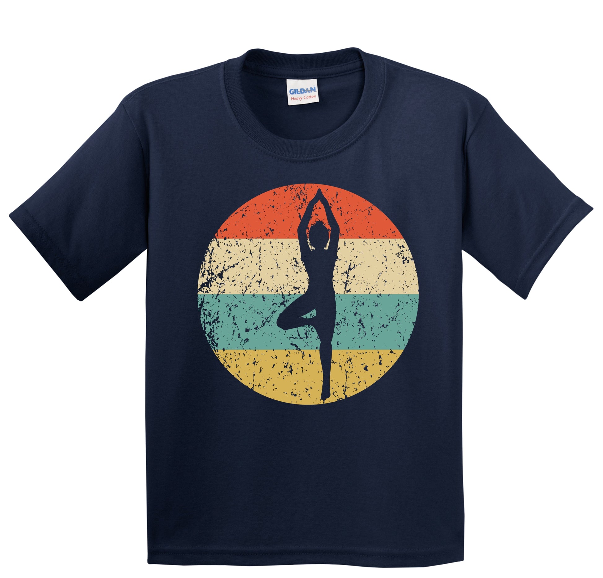 Yoga Pose Silhouette Retro Yoga Youth T-Shirt