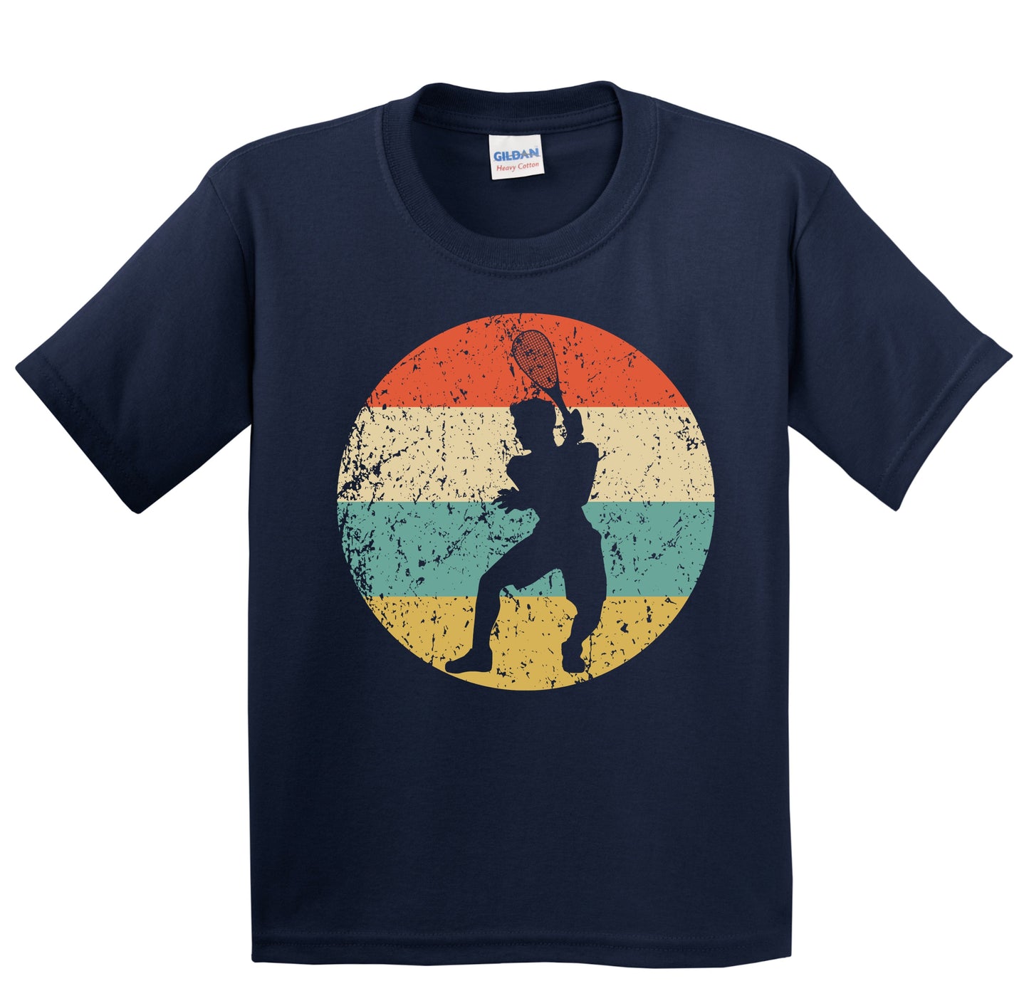 Racquetball Player Silhouette Retro Sports Youth T-Shirt