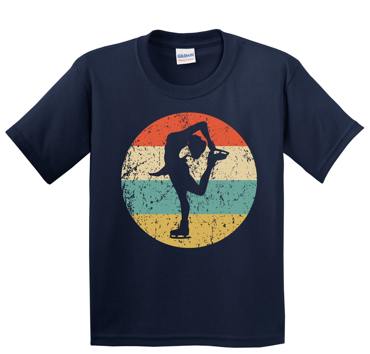 Figure Skater Silhouette Retro Figure Skating Youth T-Shirt