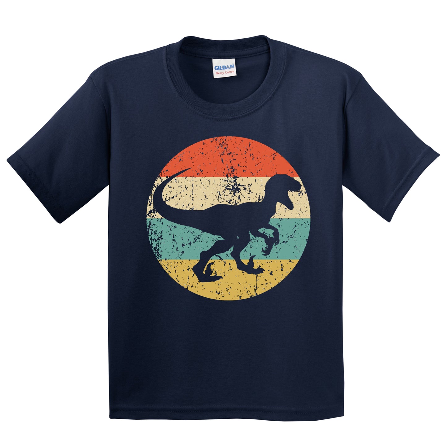 Velociraptor Raptor Silhouette Retro Dinosaur Youth T-Shirt