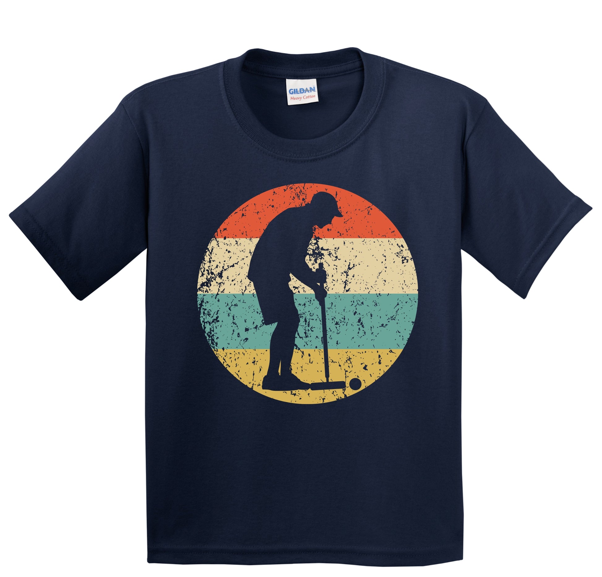 Croquet Player Silhouette Retro Croquet Youth T-Shirt