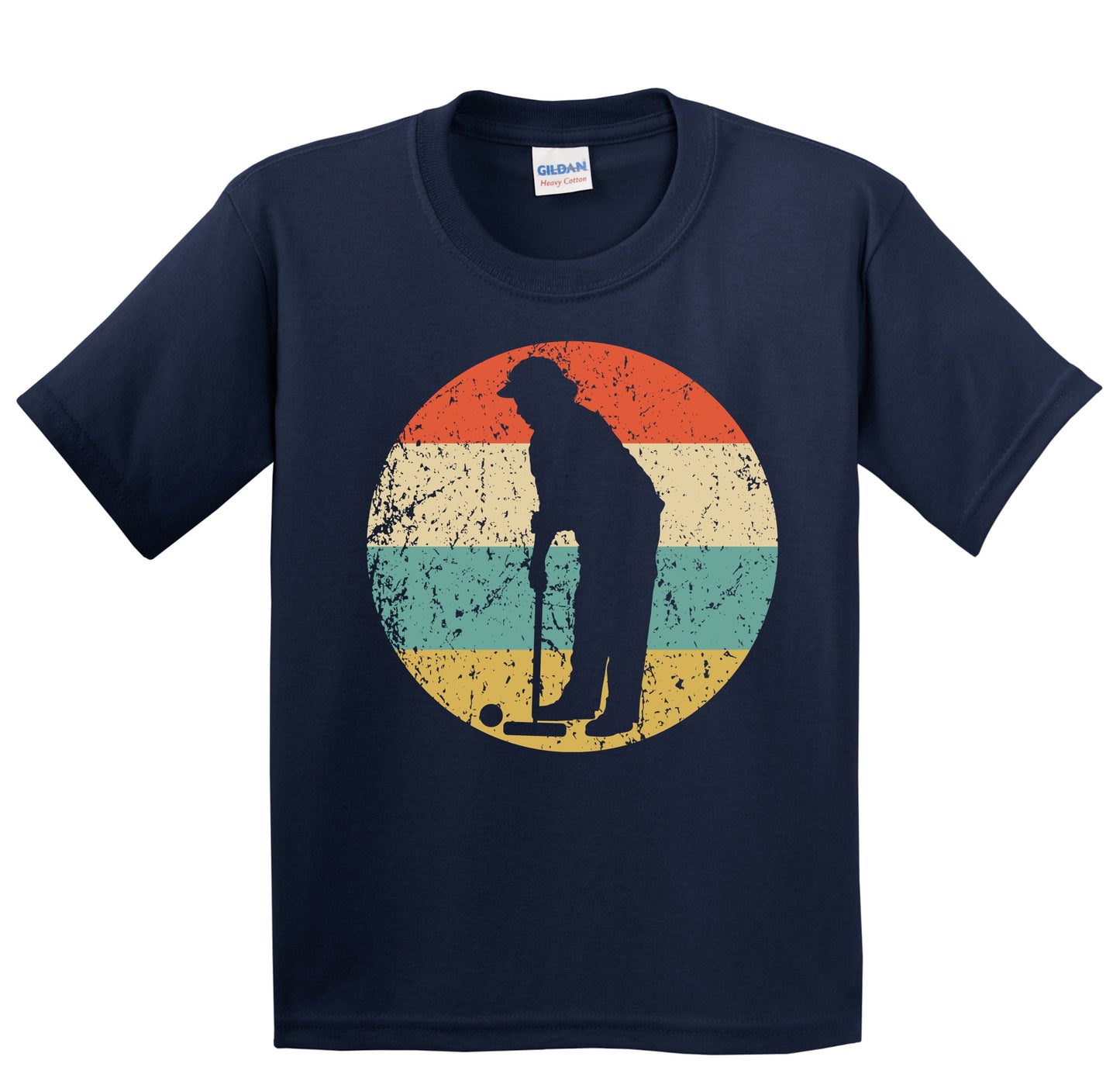 Croquet Player Silhouette Retro Croquet Youth T-Shirt