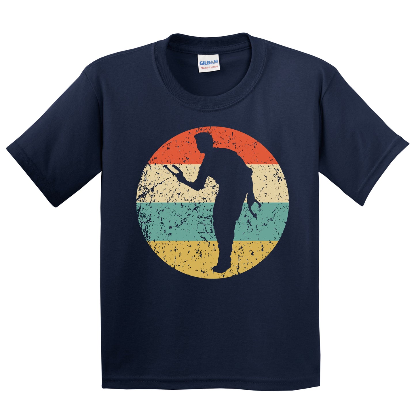 Horseshoes Player Silhouette Retro Horseshoes Youth T-Shirt