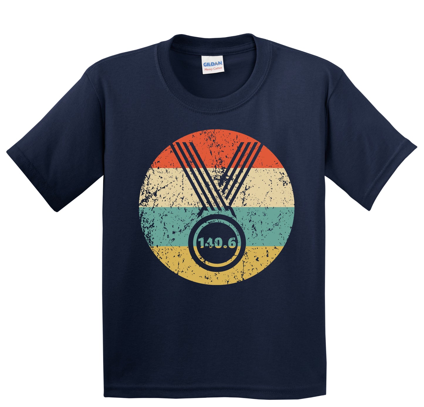 140.6 Triathlon Finisher Medal Icon Retro Triathlete Youth T-Shirt