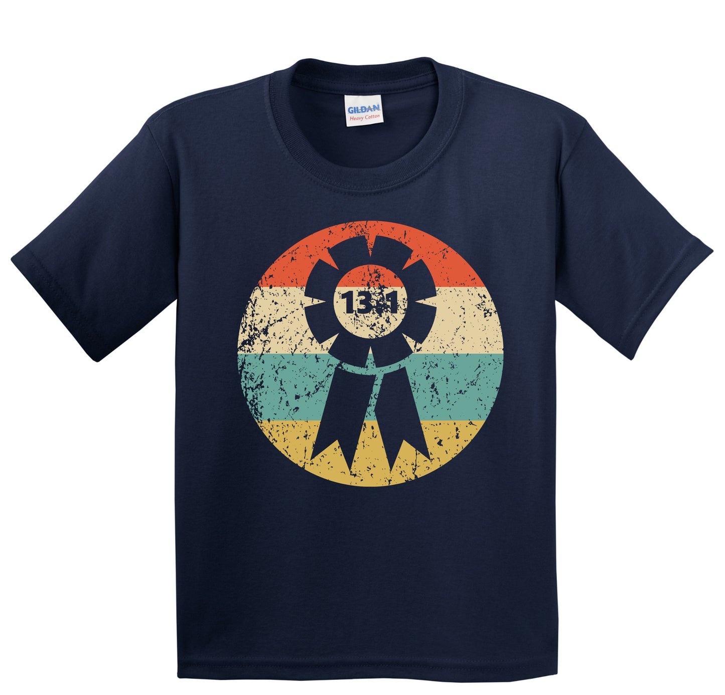 13.1 Miles Half Marathon Finisher Ribbon Icon Retro Running Youth T-Shirt