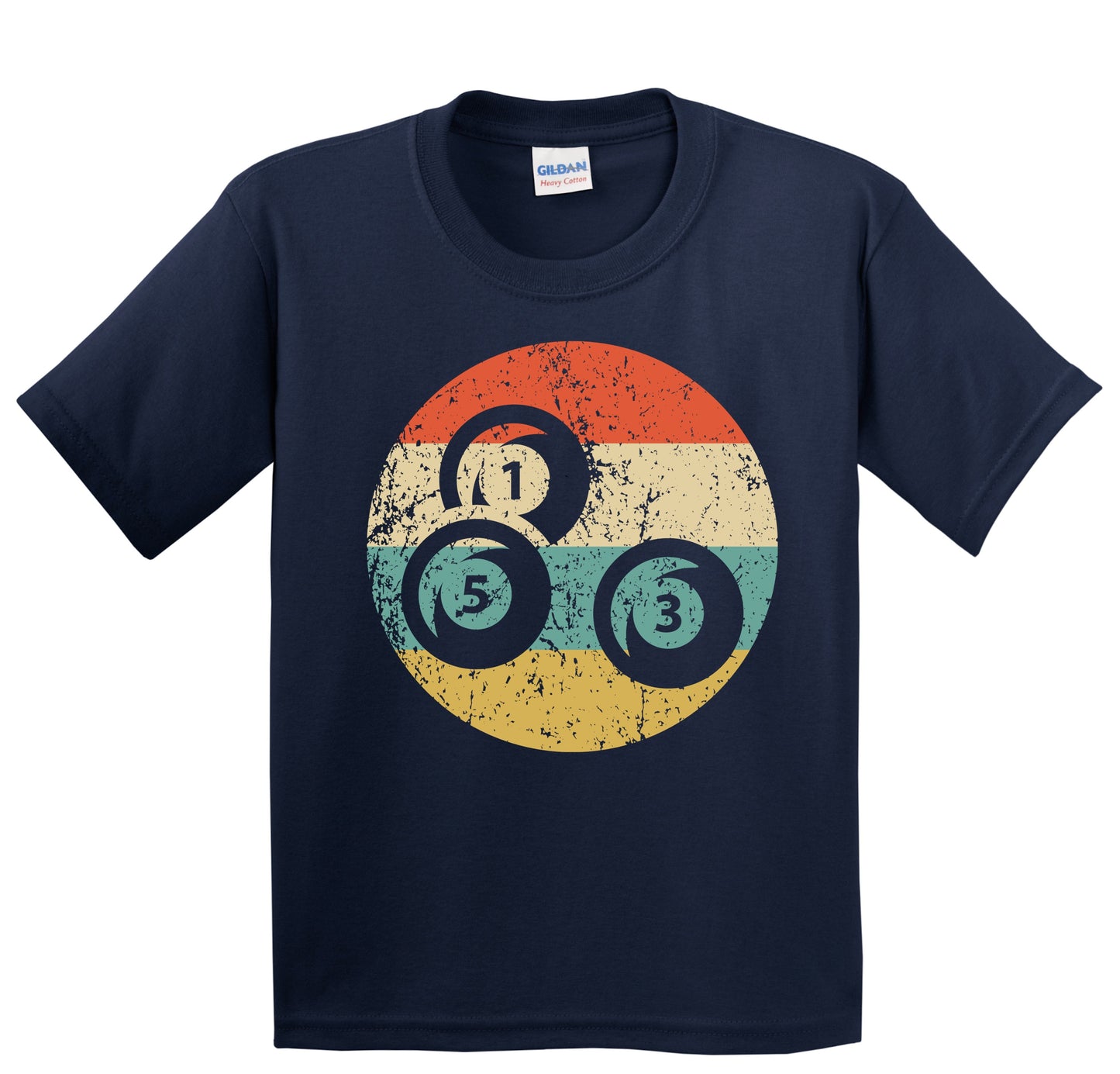 Pool Balls Icon Retro Billiards Youth T-Shirt
