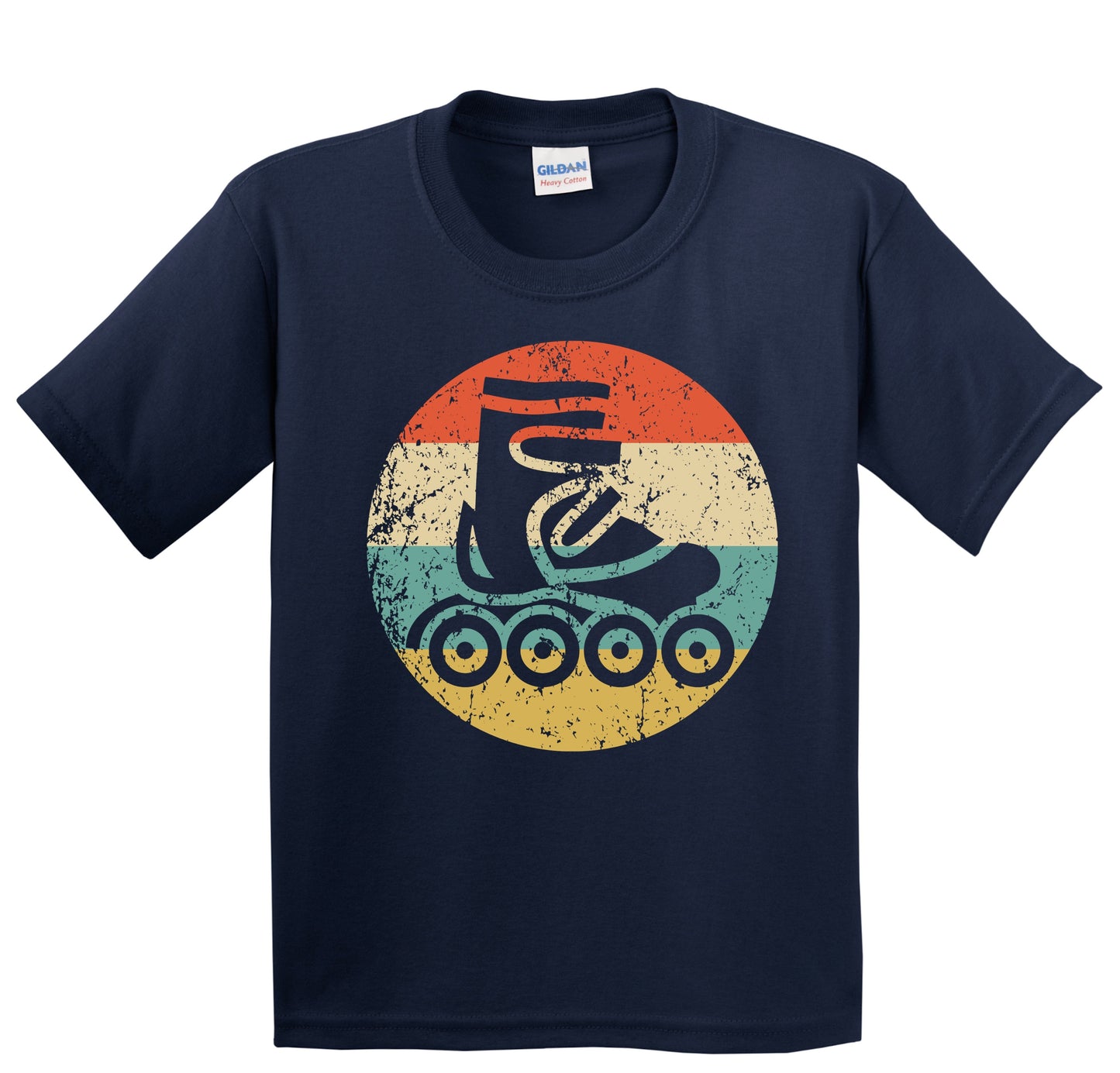 Inline Roller Skate Icon Retro Skater Youth T-Shirt