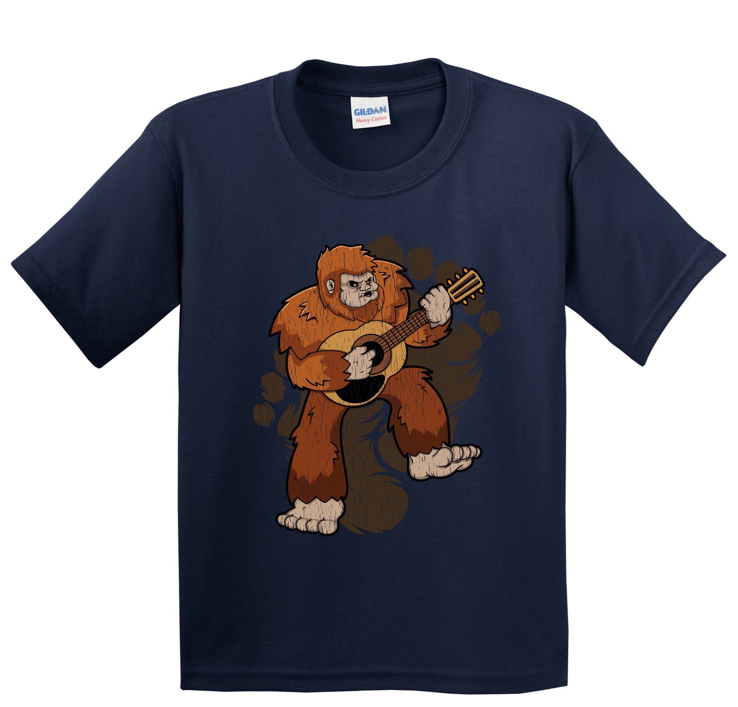 Kids Bigfoot Guitar Shirt - Sasquatch Playing Guitar Youth T-Shirt