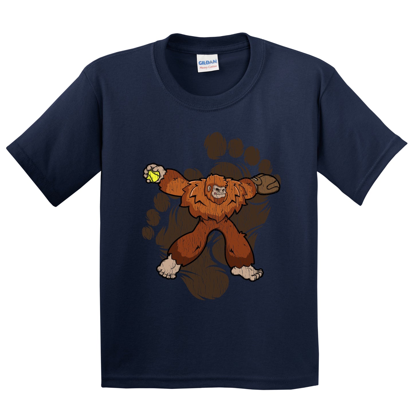 Kids Bigfoot Softball Shirt - Sasquatch Softball Pitcher Youth T-Shirt