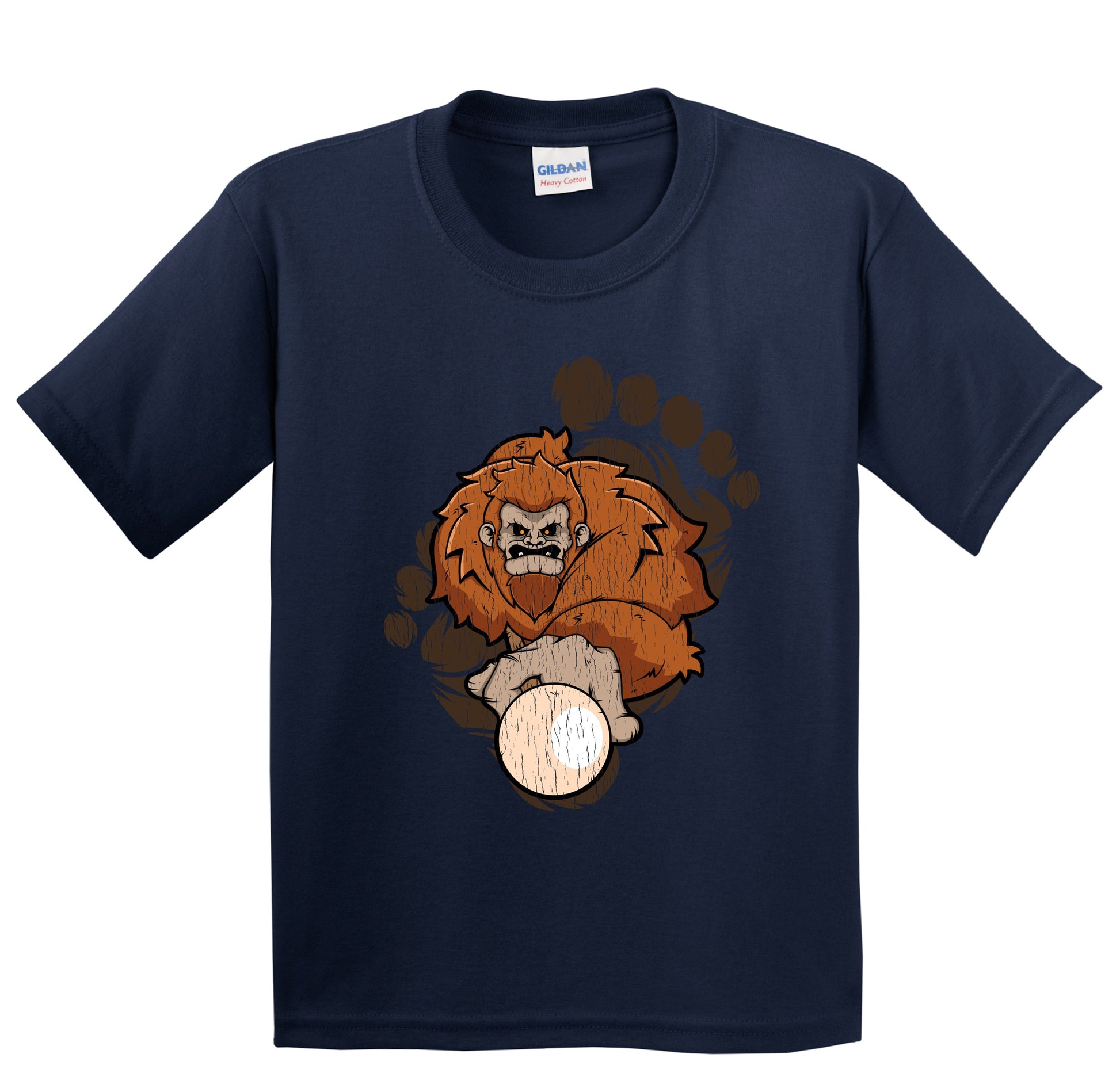 Kids Bigfoot Billiards Shirt - Sasquatch Playing Pool Youth T-Shirt