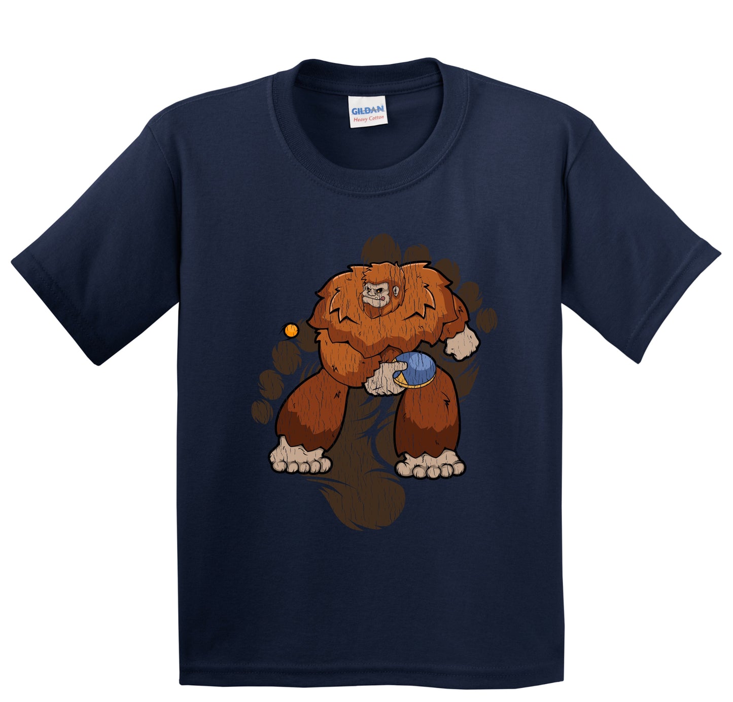 Kids Bigfoot Table Tennis Shirt - Sasquatch Playing Table Tennis Youth T-Shirt