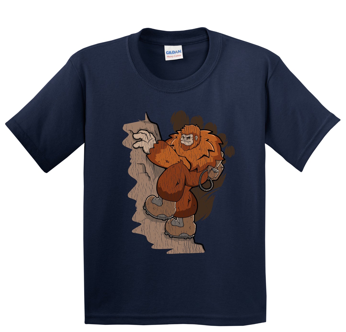 Kids Bigfoot Mountaineering Shirt - Sasquatch Rock Climbing Youth T-Shirt