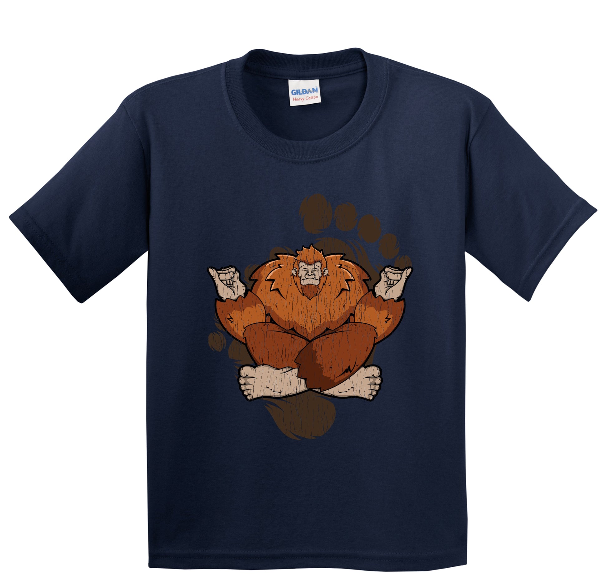 Kids Bigfoot Yoga Shirt - Sasquatch Meditating Youth T-Shirt