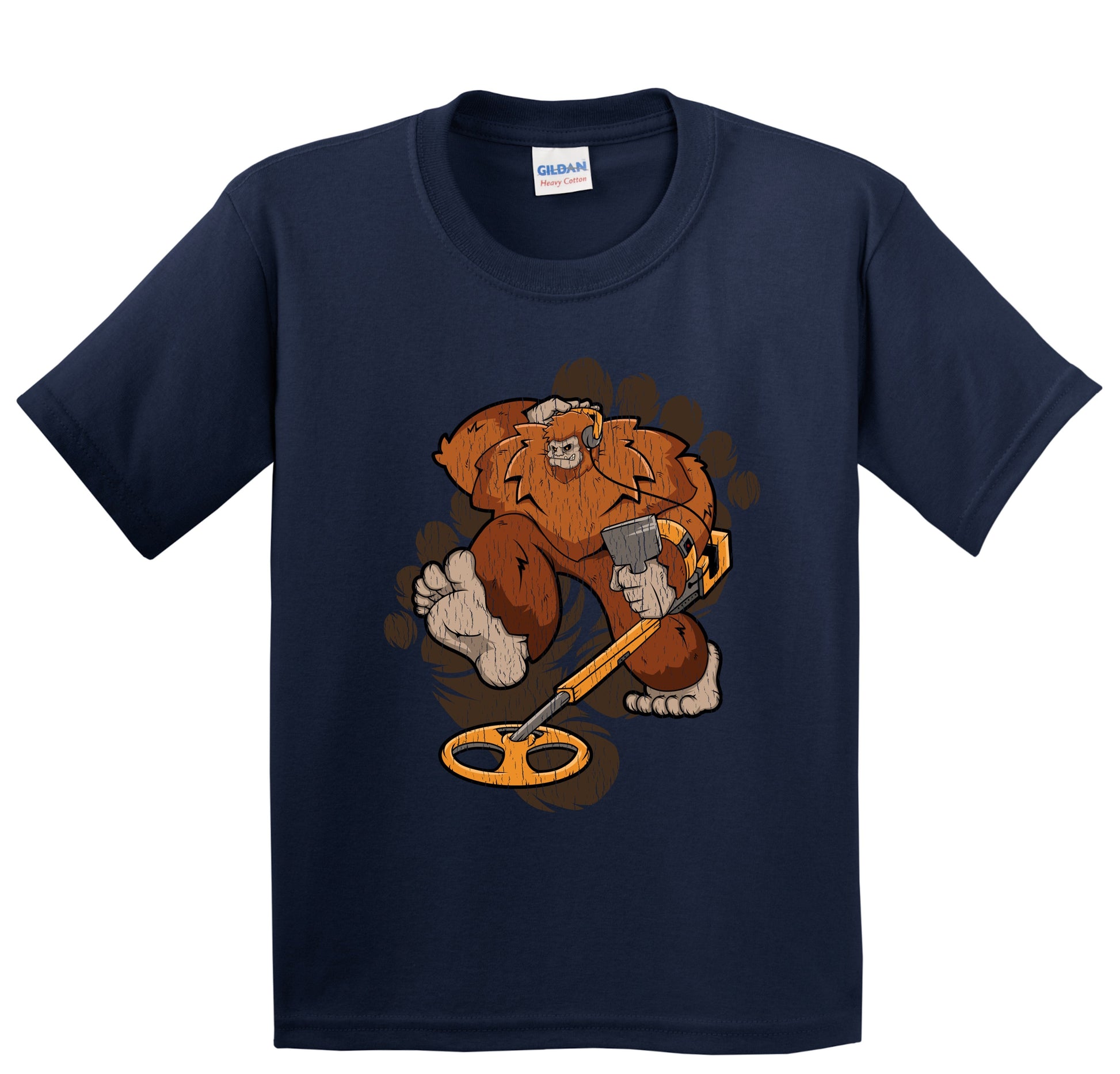 Kids Bigfoot Metal Detector Shirt - Sasquatch Metal Detecting Youth T-Shirt