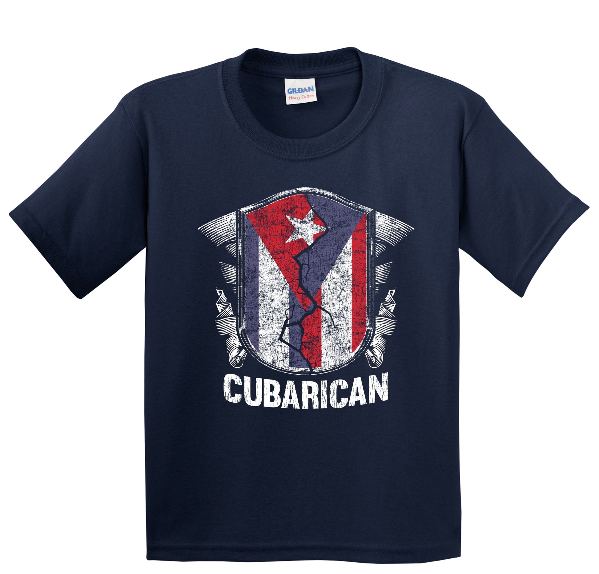 Cubarican Cuba Puerto Rico Flag Half Cuban Half Puerto Rican Youth T-Shirt