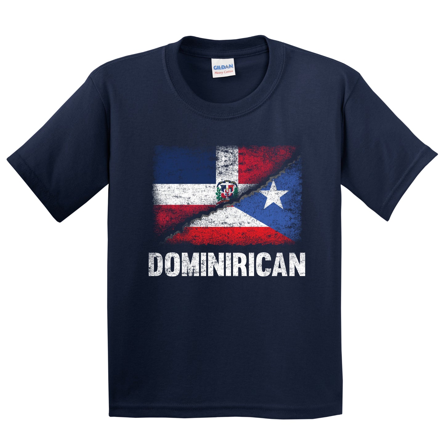 Half Dominican Half Puerto Rican Flag Dominirican Youth T-Shirt