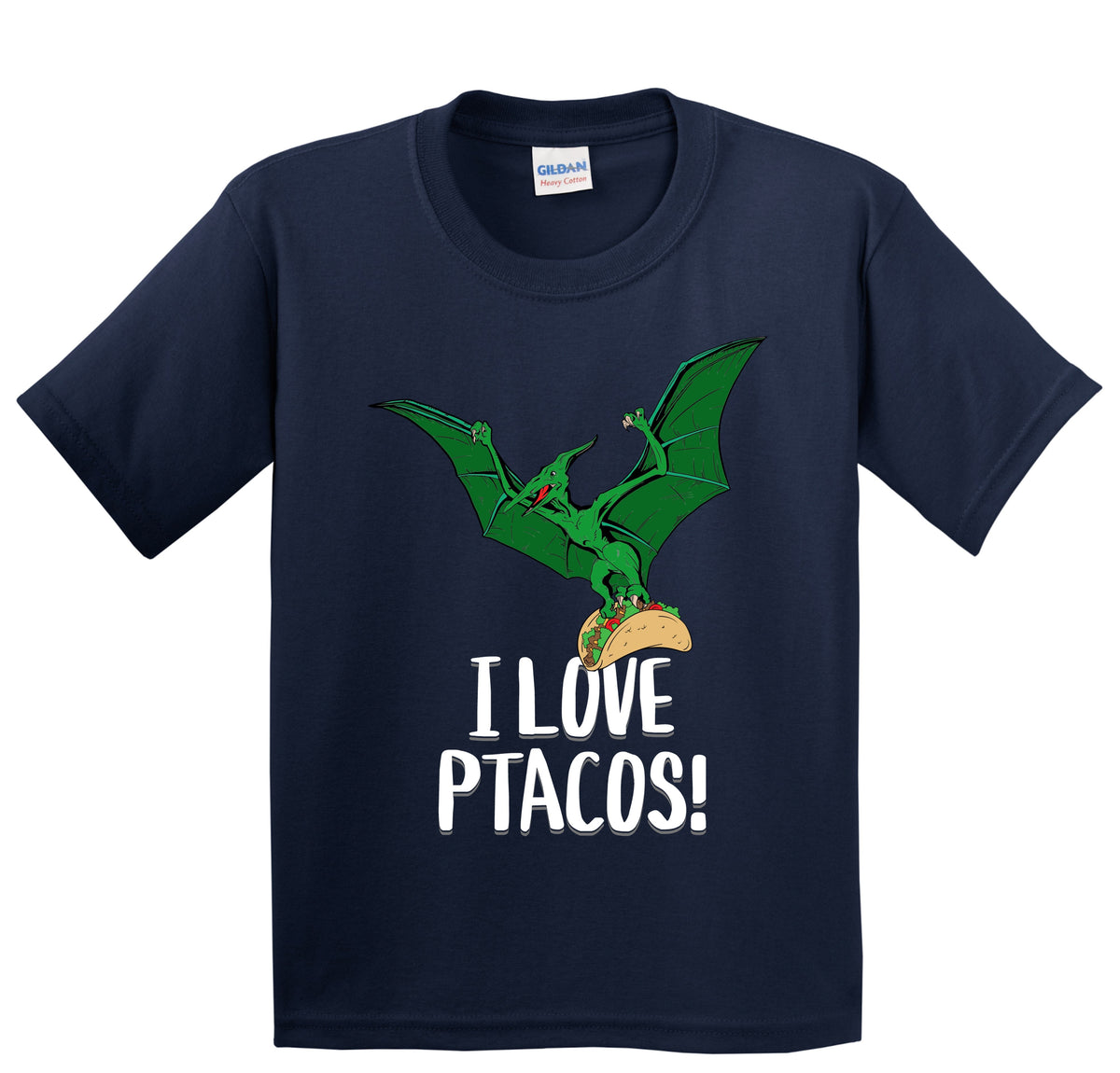 I Love Ptacos Pterosaur Funny Flying Lizard Dinosaur Taco Humor Youth T-Shirt