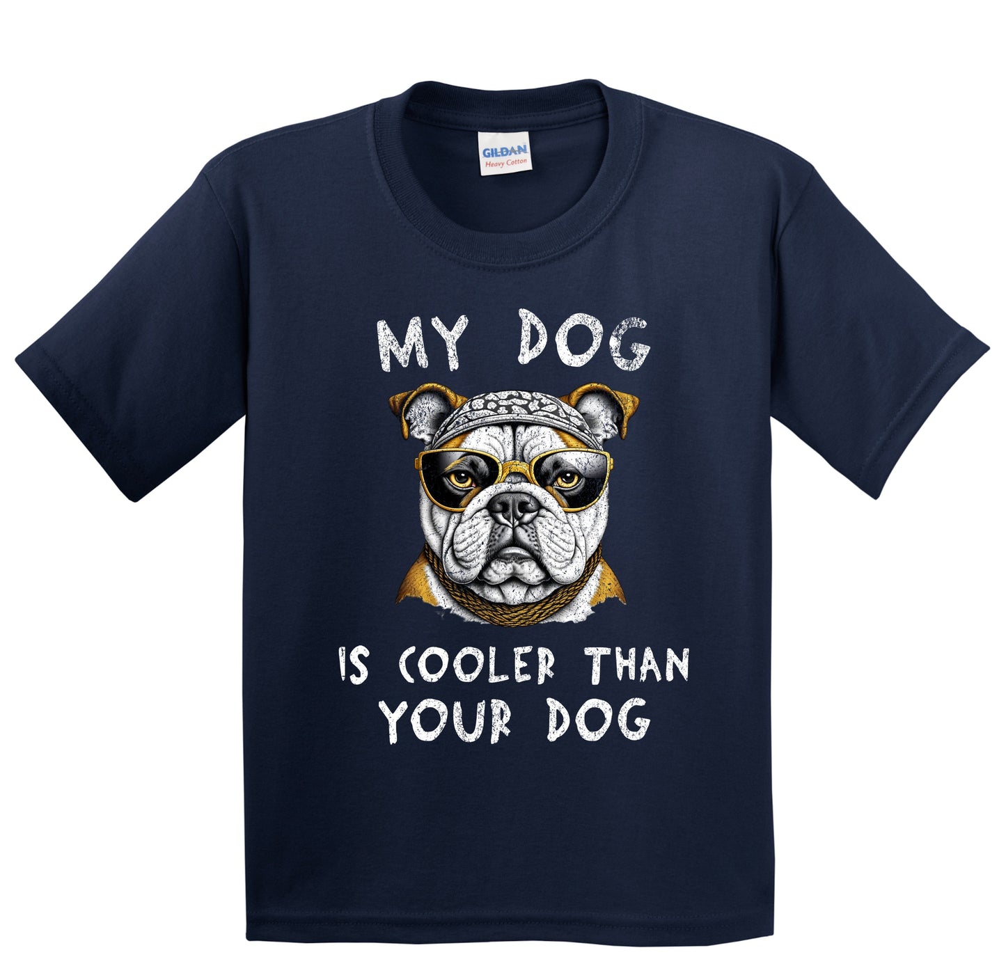 English Bulldog My Dog Is Cooler Than Your Dog Funny Dog Owner Youth T-Shirt